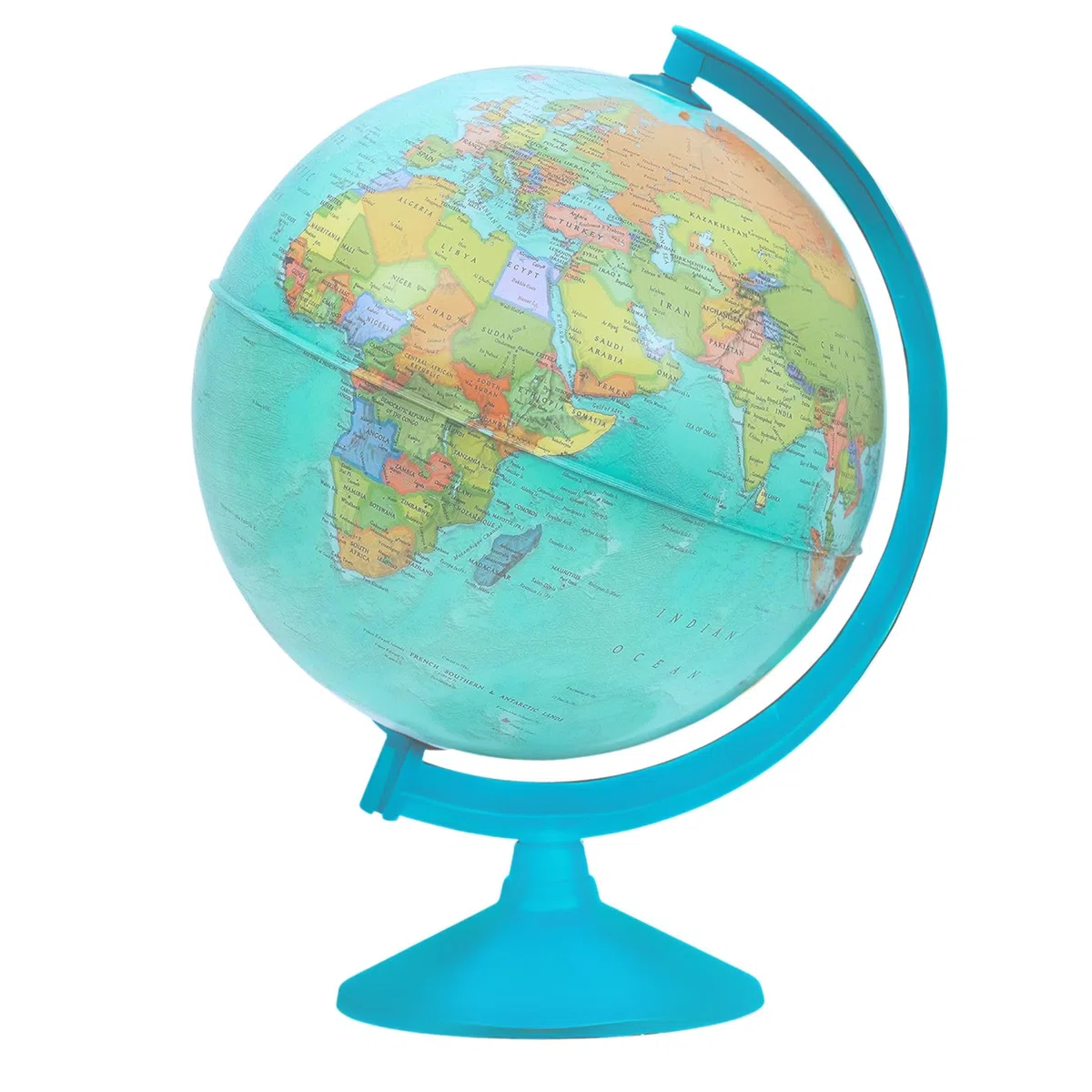 Globo Terráqueo 30 cm Mapa Español Azul Educativo Y Decorativo | Tamaño Grande Base Azul Mapa Político Claro Para Escritorio Aula Biblioteca Habitación Juvenil Y Regalo Educativo
