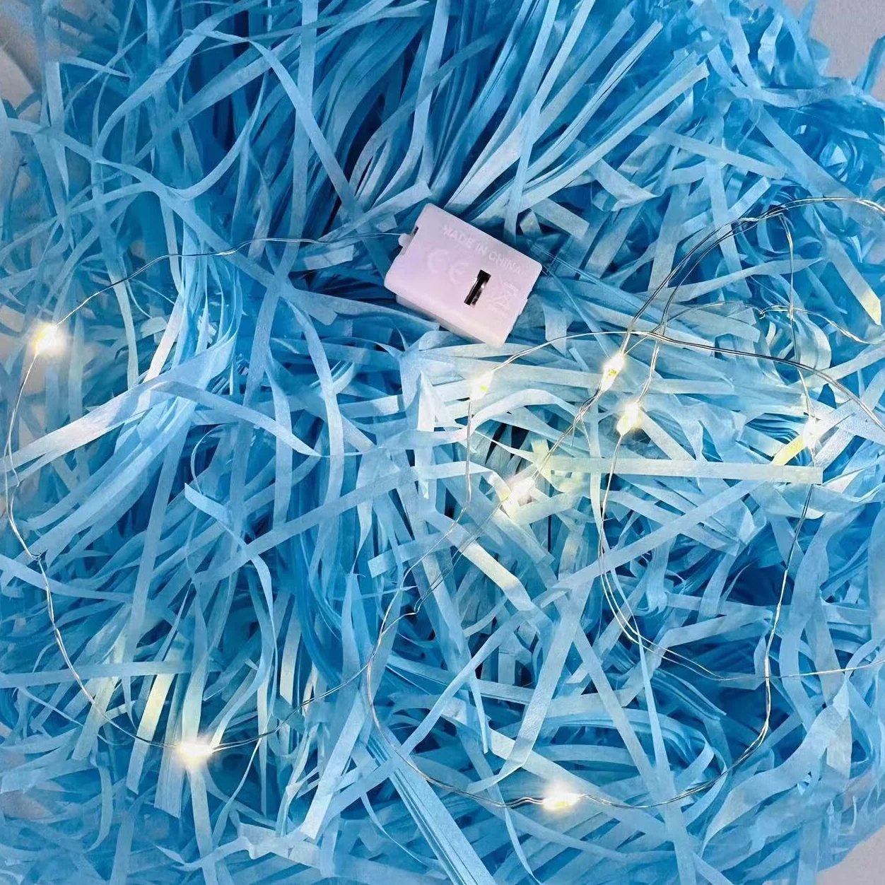 Papel de seda triturado para cajas de regalo, cestas y embalaje, 1 kg (azul)