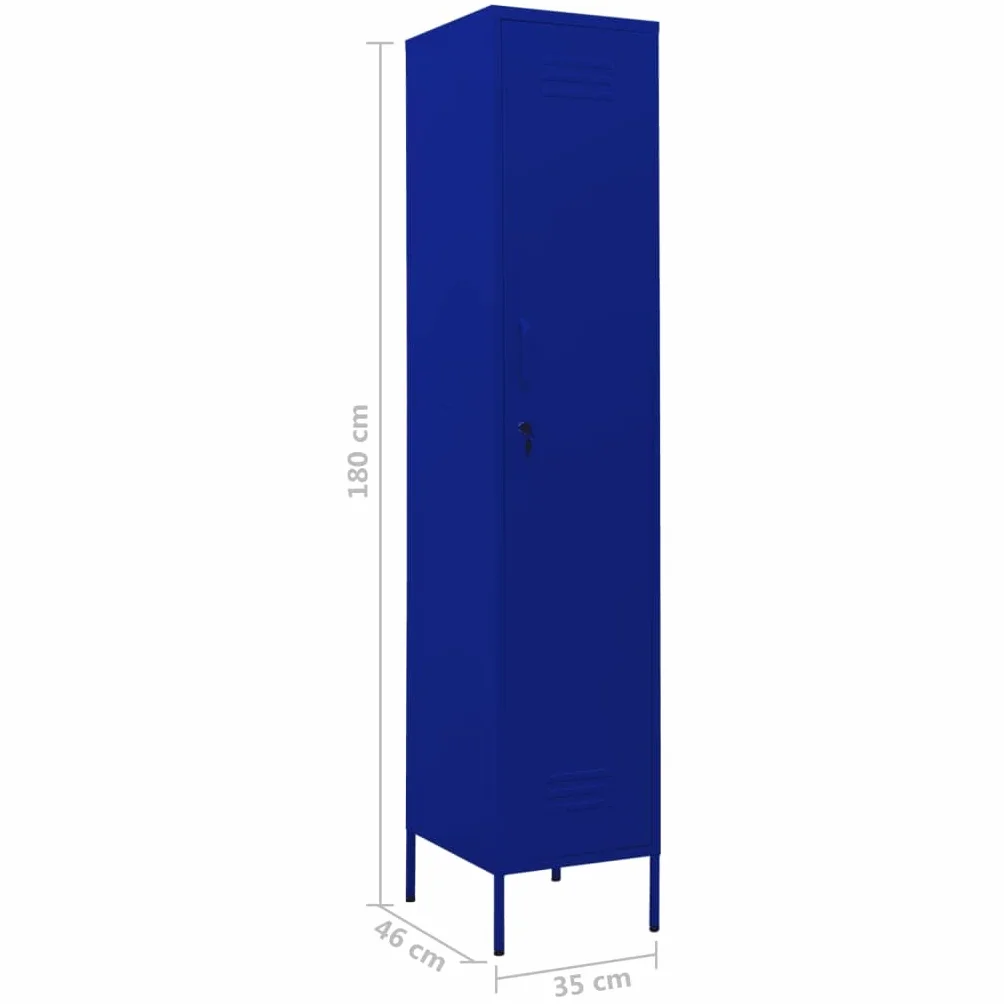 vidaXL Armario Taquilla Casillero de Acero Azul Marino 35x46x180 cm