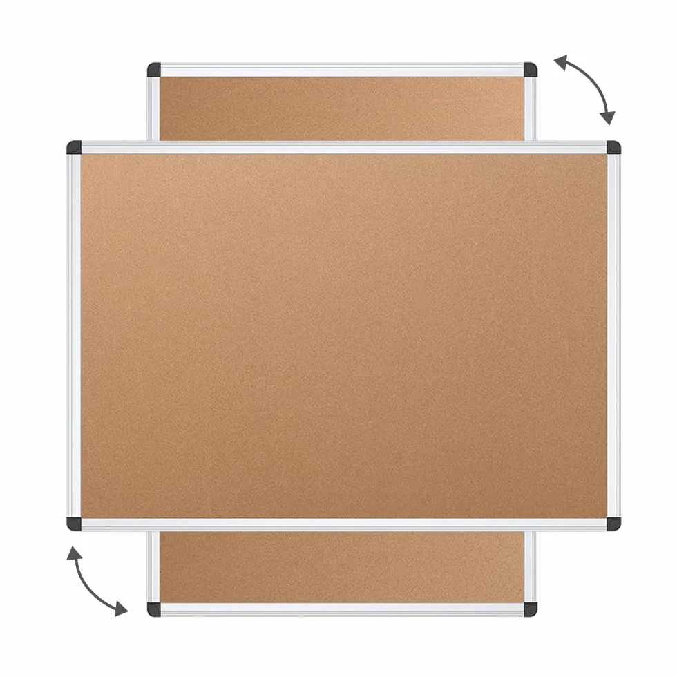 VIZ-PRO Tablero de corcho con marco de aluminio, 120 x 90 cm