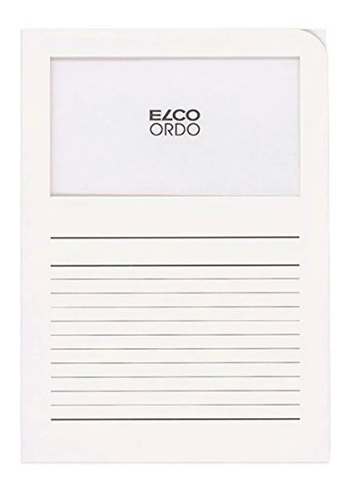 Elco "Ordo""Classico"" - Subcarpetas de papel con ventana - Blanco - caja de 100"