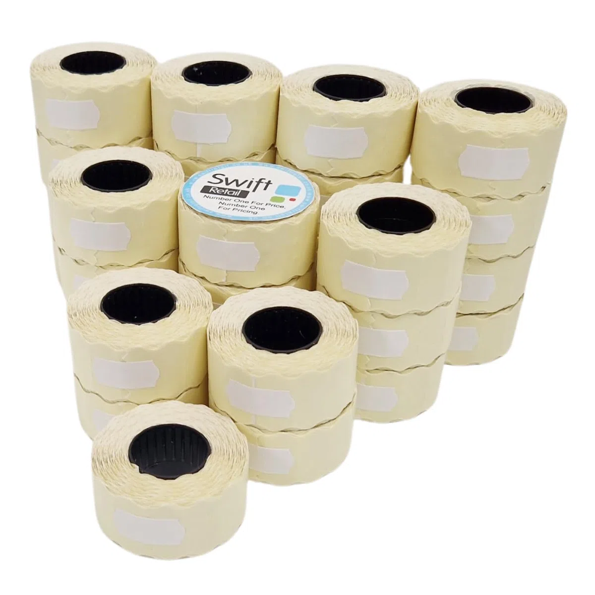 Swift 26 x 12 mm etiquetas de pistola de precio Blanco 30 Rollos 30,000 Labels