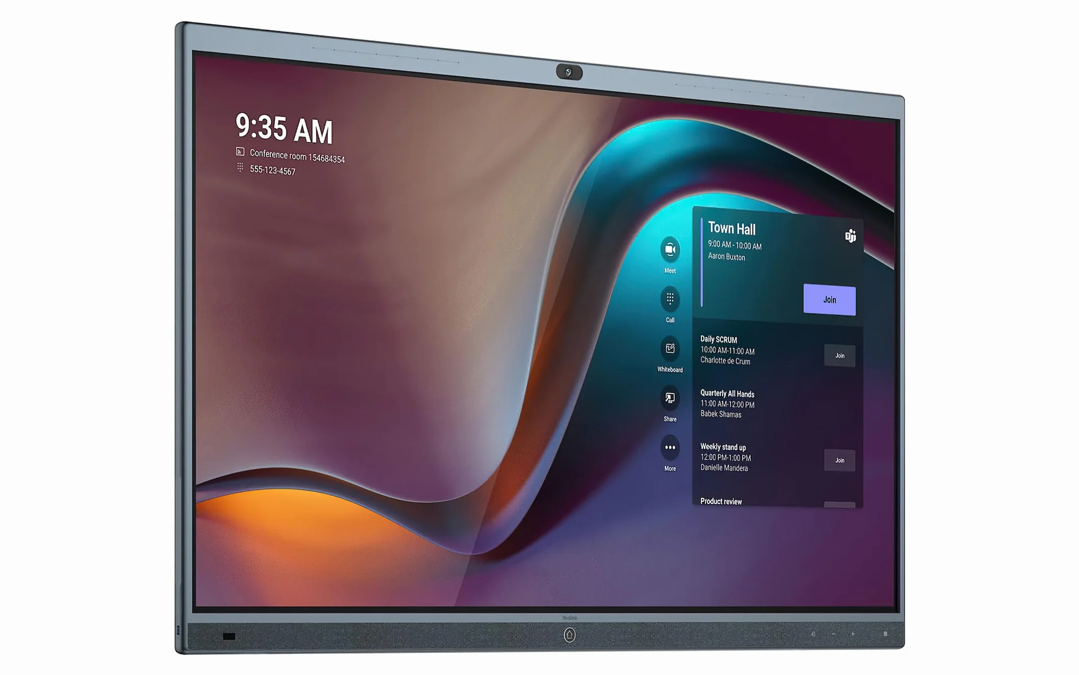 Yealink MeetingBoard Écran plat interactif 165,1 cm (65") LED Wifi 4K Ultra HD Noir Écran tactile Intégré dans le pr