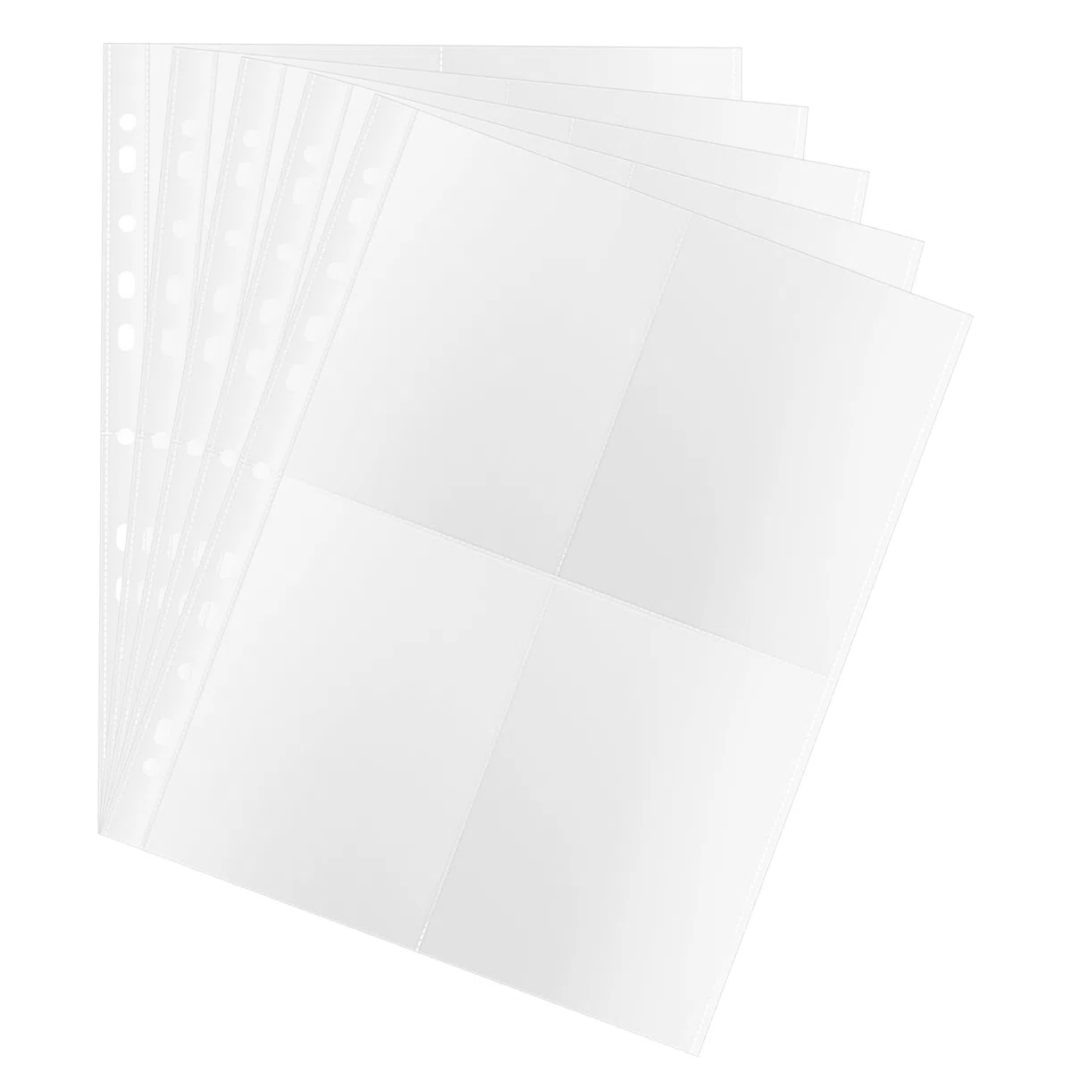 SINJEUN 150 Fundas Transparentes para Tarjetas Postales A4, 4 Compartimentos 10.5x15.3cm, para Álbum de Fotos y Carpetas de Anillas 2/3/4/7/11