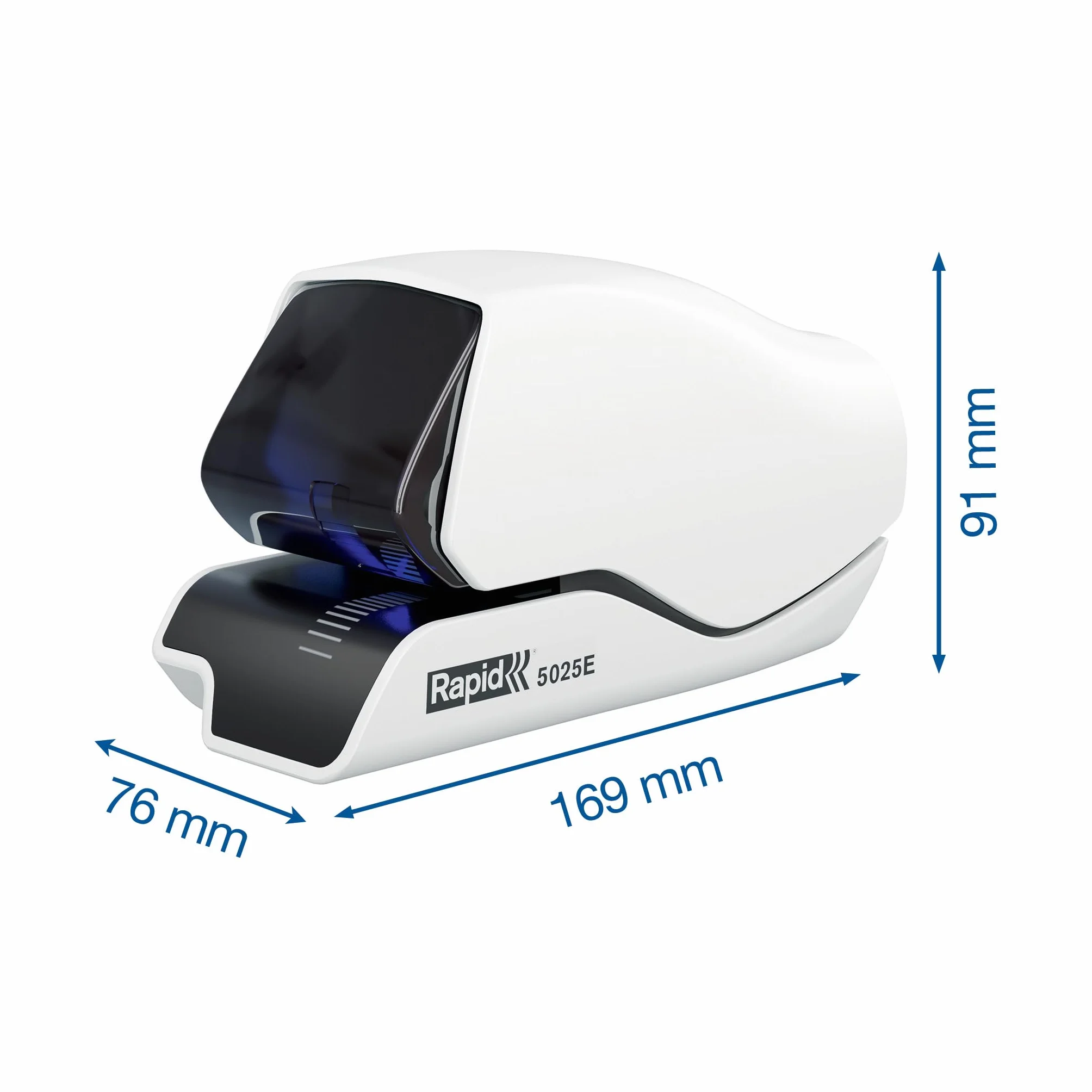 RAPID 25095200 - Grapadora eléctrica con tecnología Flat-Clinch modelo 5025E color blanco