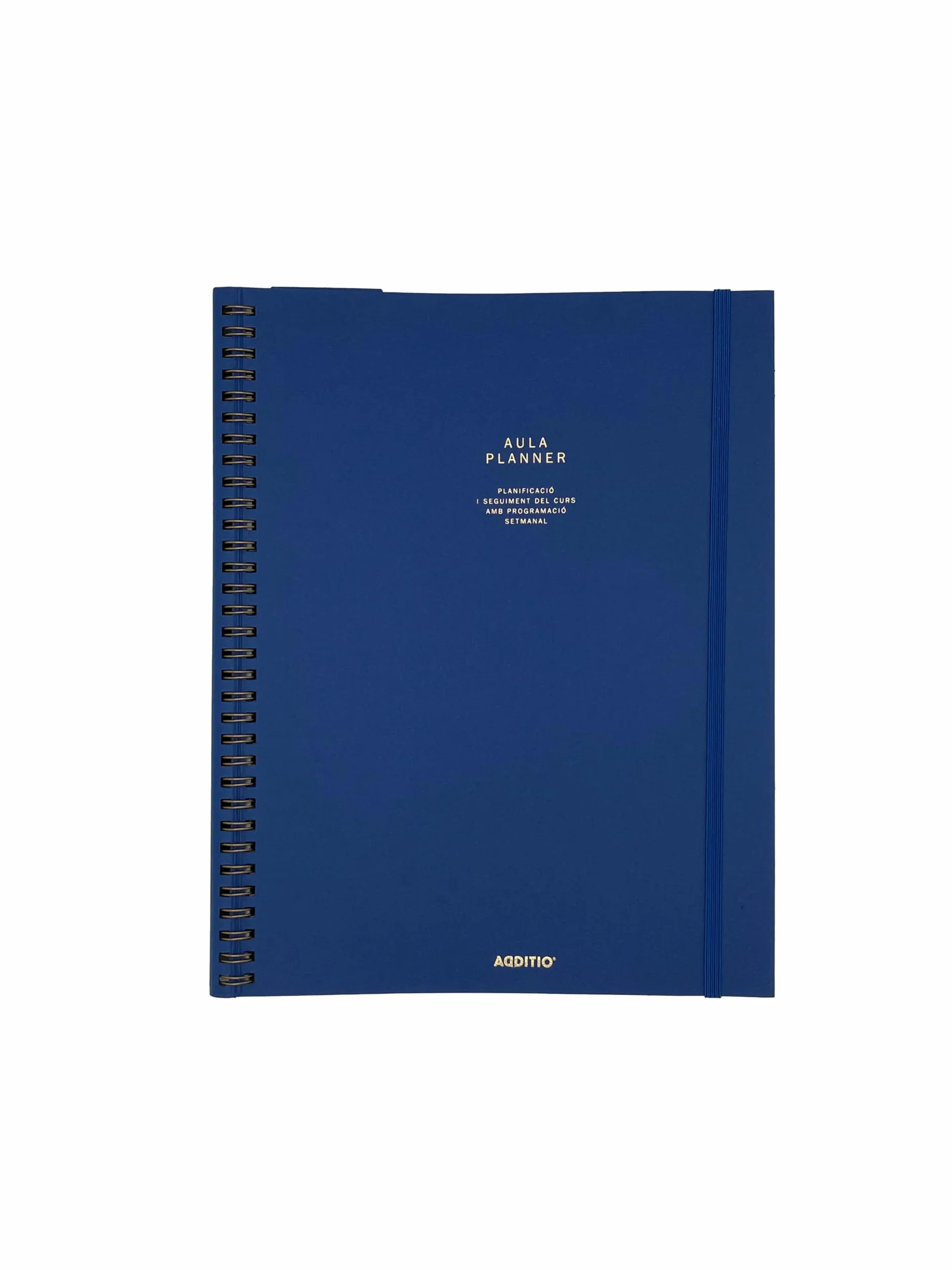 ADDITIO Aula Planner profesorado Planificador anual y mensual Programación semanal Evaluación Reuniones Alumnado 100% papel FSC Tamaño 21 x 28 cm Catalán Azul