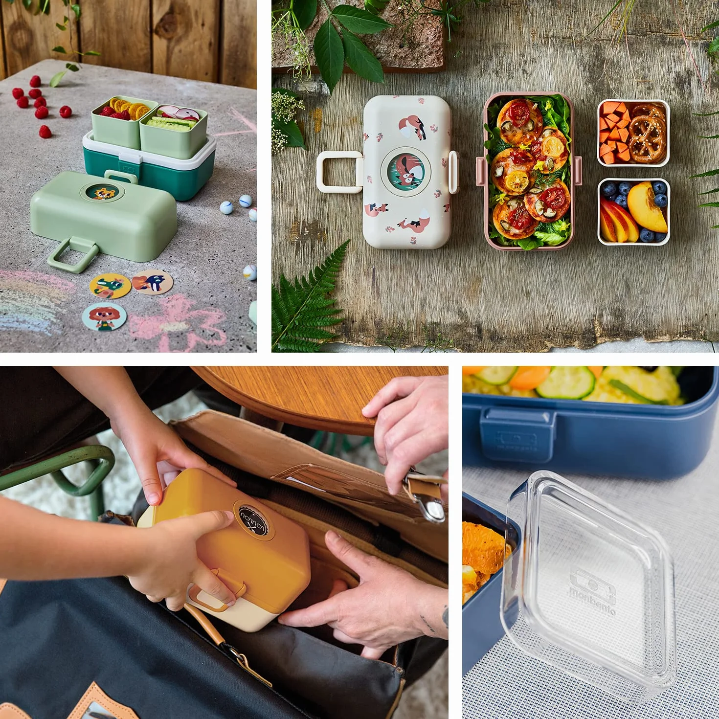 Monbento Fiambrera Infantil MB Tresor Rosa Birds Lonchera Niños Sin BPA Lunch Box