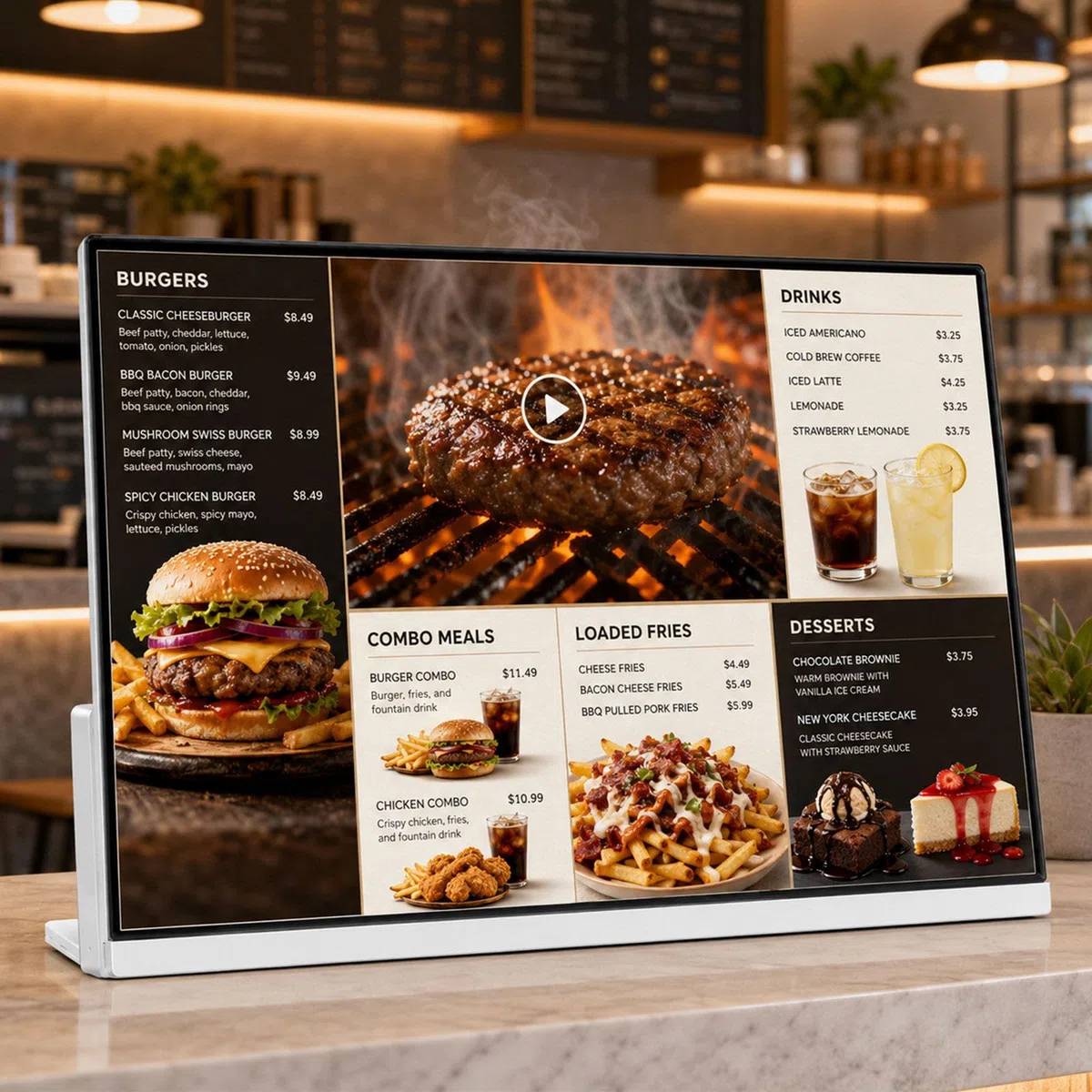 Pantalla de señalización Digital Plug & Play USB o HDMI | Potencia de funcionamiento ≤ 40 W panel de cristal templado para hoteles y restaurantes publicidad comercial