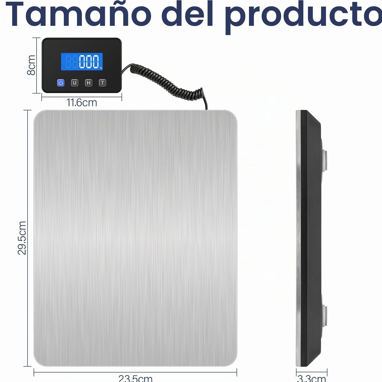 Báscula Digital Collazoey 200 kg/10 g USB Ricaricabile Acciaio Inossidabile Sensore a 4-Punti LCD