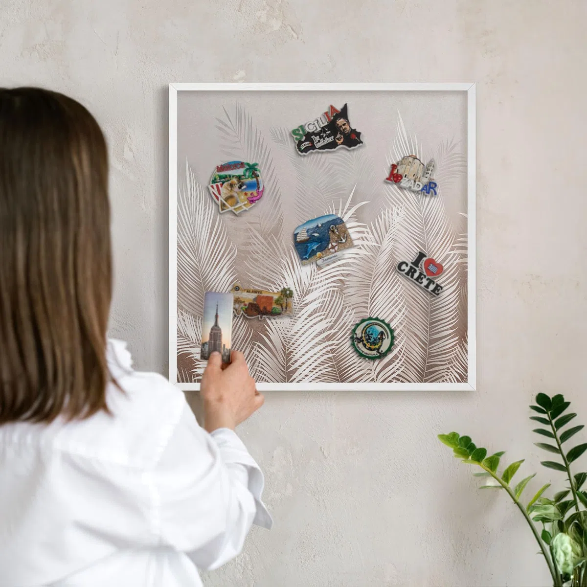 Pizarra de Pared para el Menú del Día 50x50 Lascia la natura Marco Blanco | Pizarra | Organizador | de Pared | Tablón | Anuncios | Decorativo | Recordatorio | Notas | Planificador | Semanal | Menú