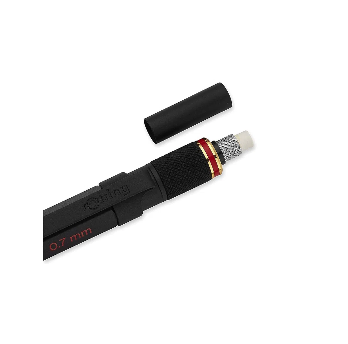 rOtring 800+ Portaminas y lápiz óptico para pantalla táctil | Lápiz retráctil HB de 0,7 mm | Cuerpo de metal negro