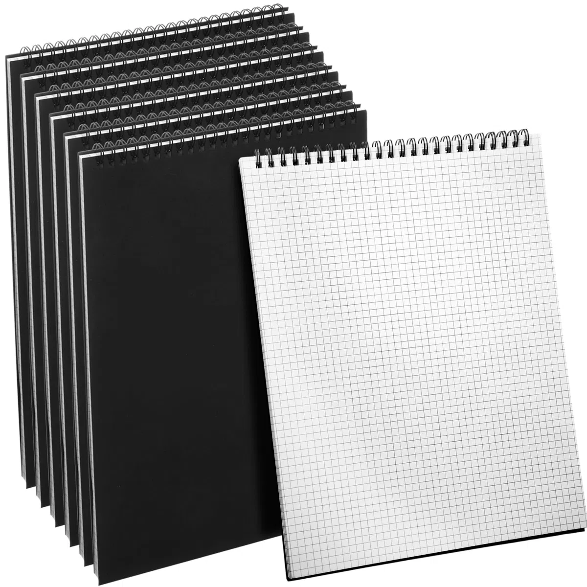 Engrowtic Paquete de 6 cuadernos de papel gráfico en espiral superior de 8.7 x 11.4 pulgadas, bloc de notas de papel cuadriculado A4, 70 hojas, bloc de notas para ingeniería, escritura, bocetos