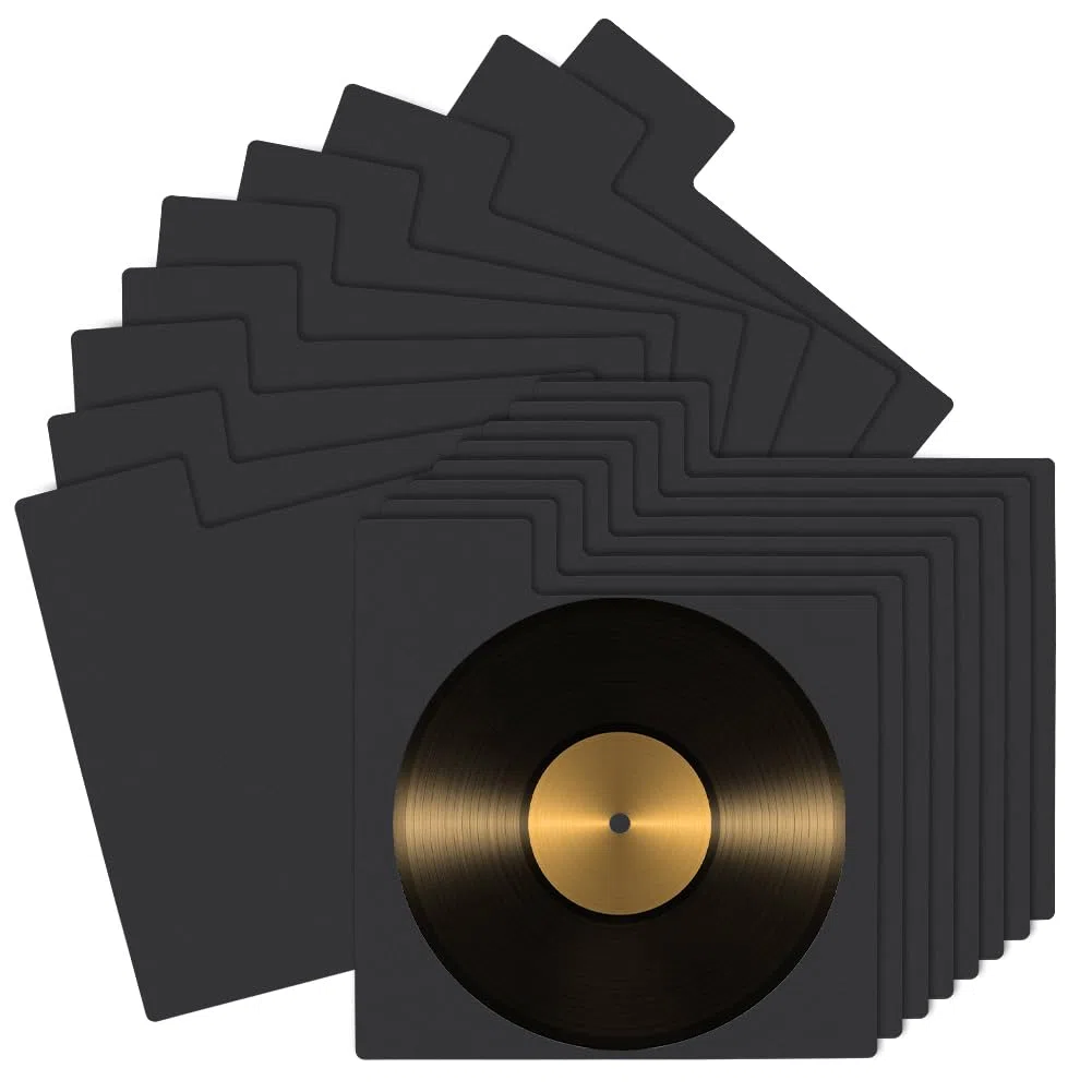 BENECREAT 36 separadores de discos de vinilo negros de plástico con pestañas para CD y DVD, accesorios para discos de vinilo, organizador para estantería, 35 x 32 cm