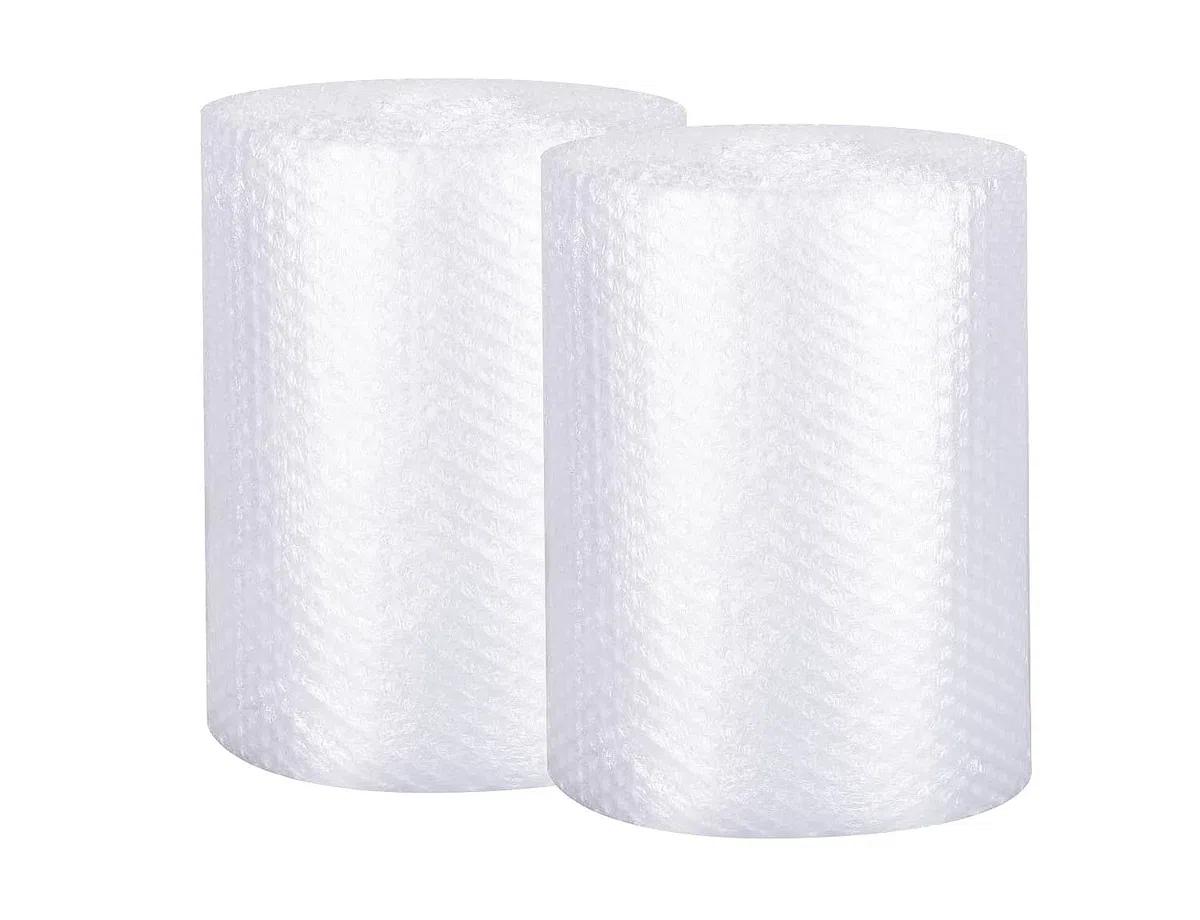 Paquete de 2 rollos de envoltura de amortiguación de burbujas, 12 x 72 pies, 3/16 pulgadas, burbujas de aire, envoltura de burbujas para embalar, suministros de mudanza, pequeñas empresas (blanco)