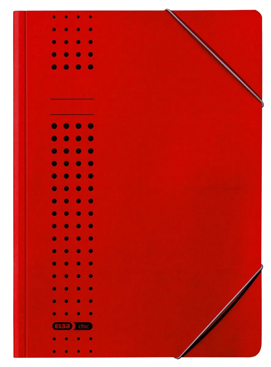 Elba 33470RO - Carpeta con gomas (450 g/m2, cartón reciclado, aproximadamente 150 hojas A4, 25 unidades), color rojo