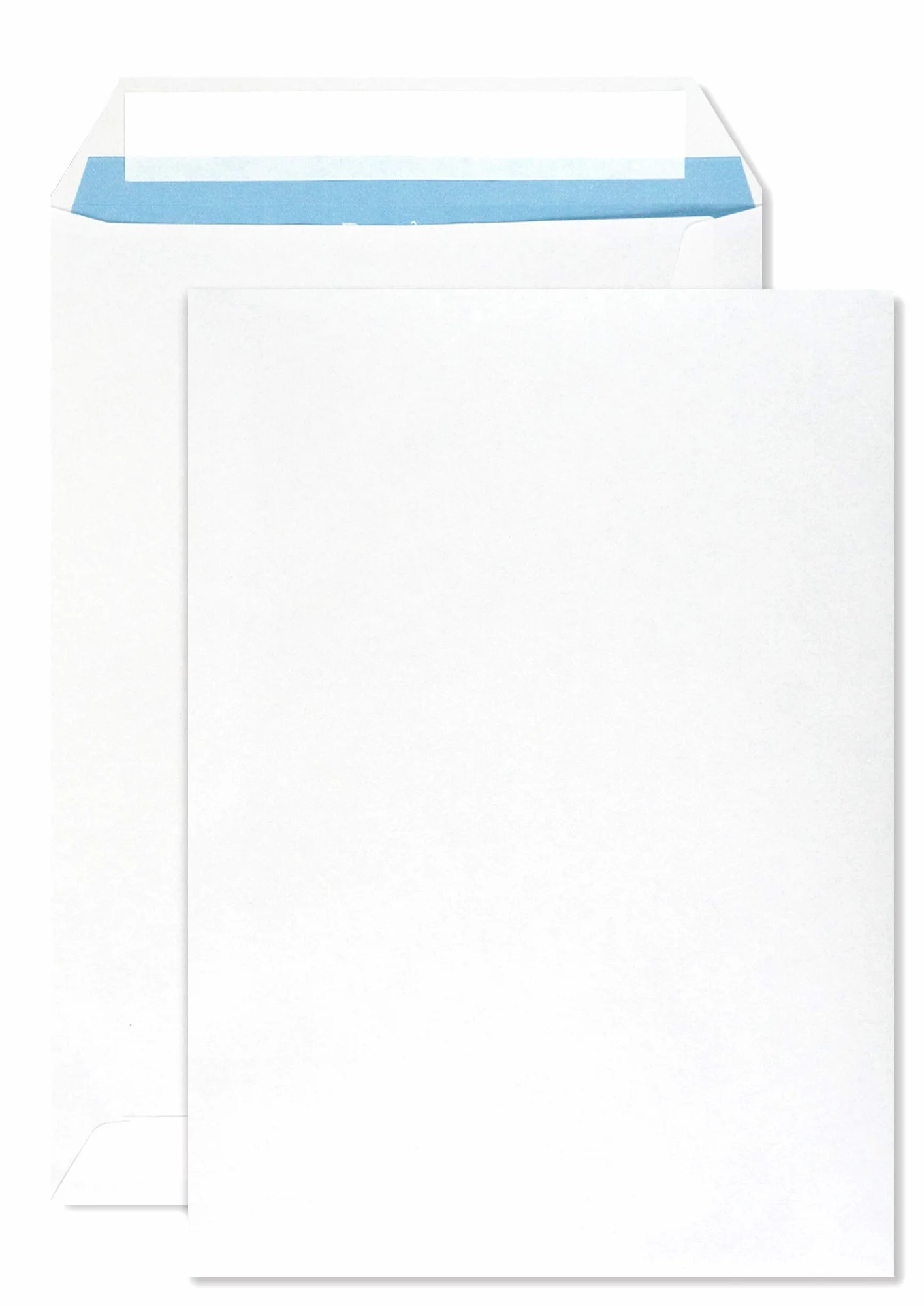 Netuno 500 sobres blanco C5 163 x 229 mm 90 g papel con impresión interior azul sin ventana solapa recta cierre autoadhesivo para A5