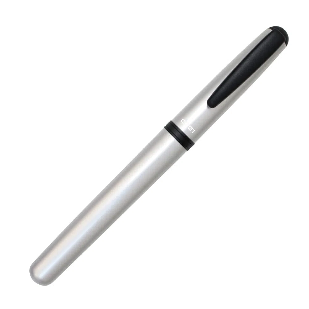 OHTO CR01 - Bolígrafo de cerámica de 0.5 mm, barril de aluminio grueso con componentes de latón, plata mate, tinta negra a base de agua, CR01-05-MSV