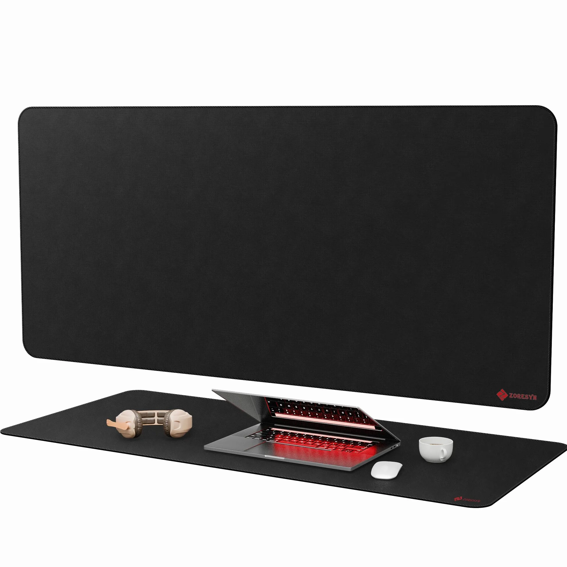 ZORESYN Alfombrilla de mouse grande de 43.3 x 19.7 pulgadas, alfombrilla de escritorio grande con superficie de tela y costuras duraderas, alfombrilla para teclado de computadora, protector de