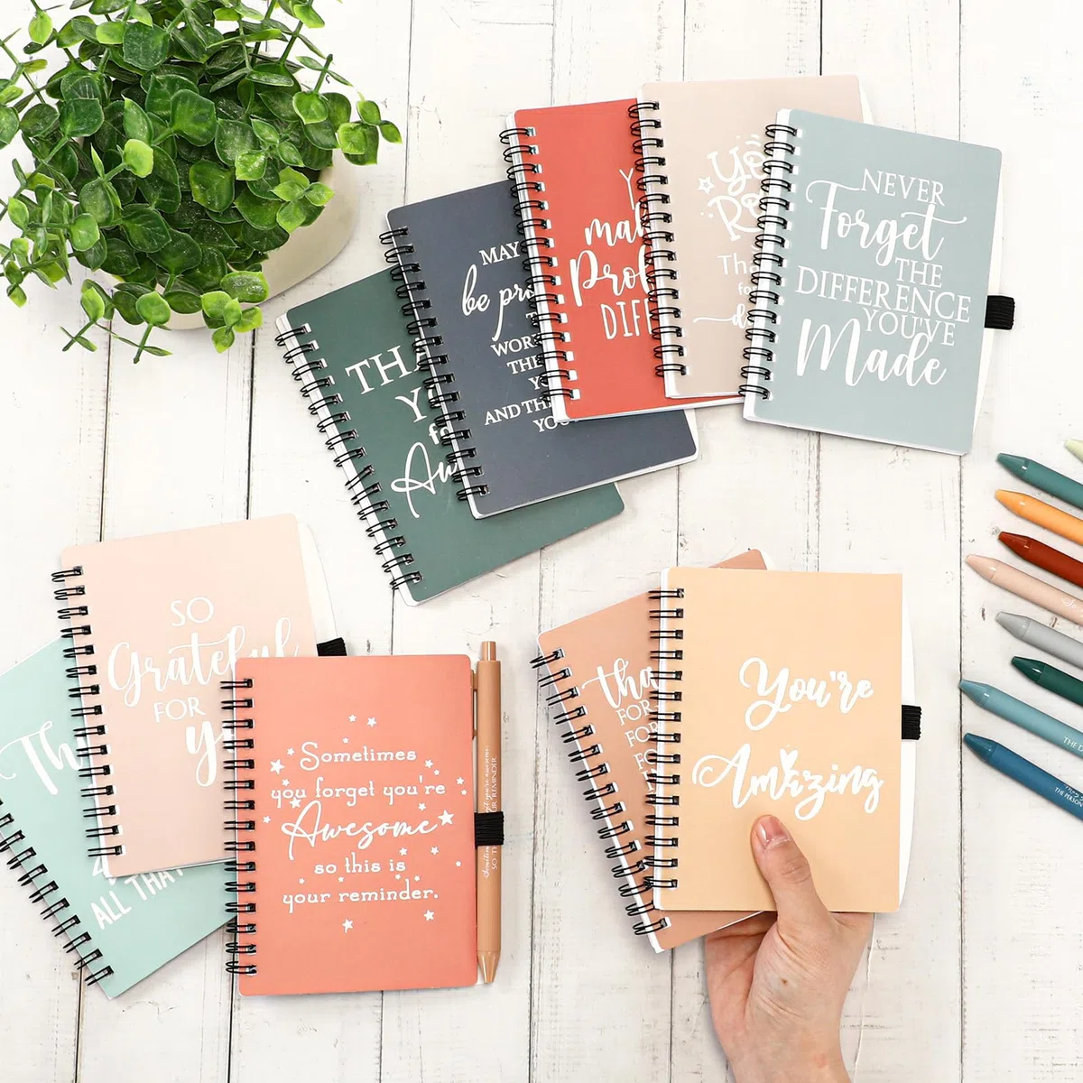 Tellingyou 20 cuadernos de agradecimiento para empleados, regalo de regreso a clases, cuaderno en espiral A6 con bolígrafos motivacionales para lista de tareas para compañeros de trabajo, profesores