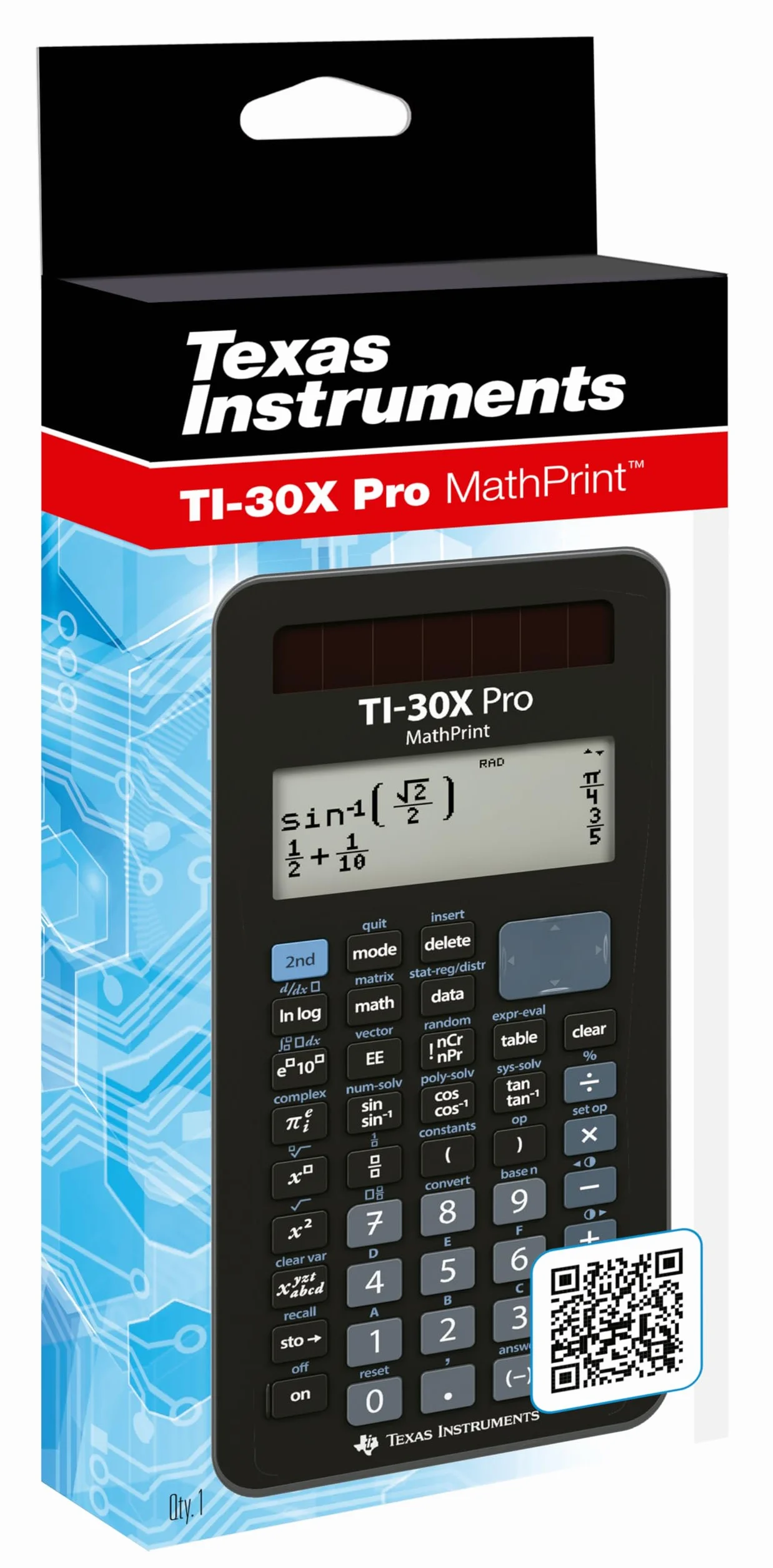 Texas Instruments TI-30X Pro Mathprint (FC), Negro