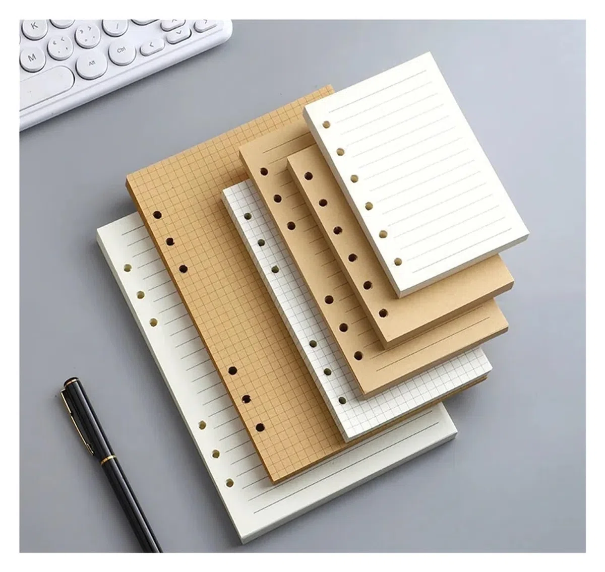 Cuaderno Espiral Recambio de cuaderno de hojas sueltas A5, A6 y A7, carpeta espiral, línea interior, cuadrícula en blanco, papel interior, papelería(A6 line)