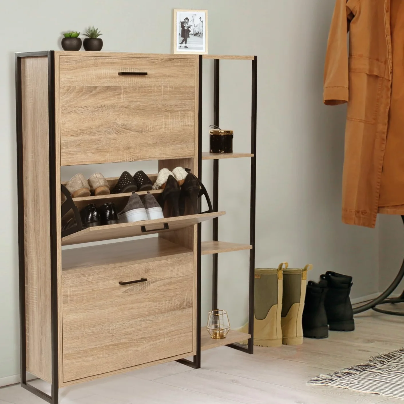 Mueble para zapatos industrial 18 pares 3 puertas con estante