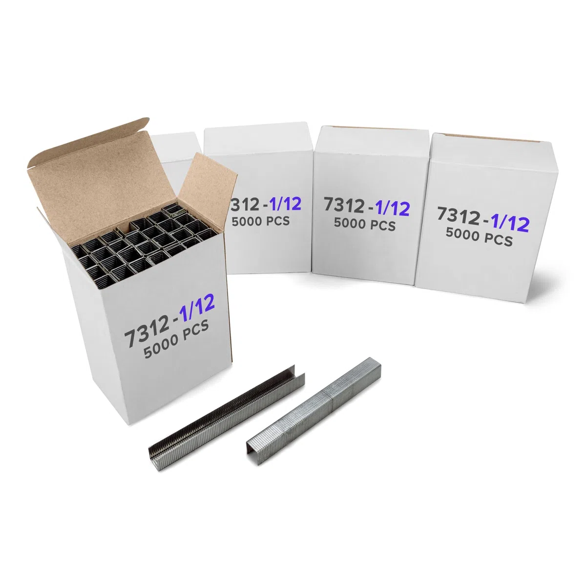 Grapas resistentes para alicates de grapado HSP-12, 7/16 x 1/12 x 0.04 pulgadas (5 cajas, 25000 piezas) - Grapas industriales duraderas y resistentes - Caja de grapas de acero inoxidable galvanizado