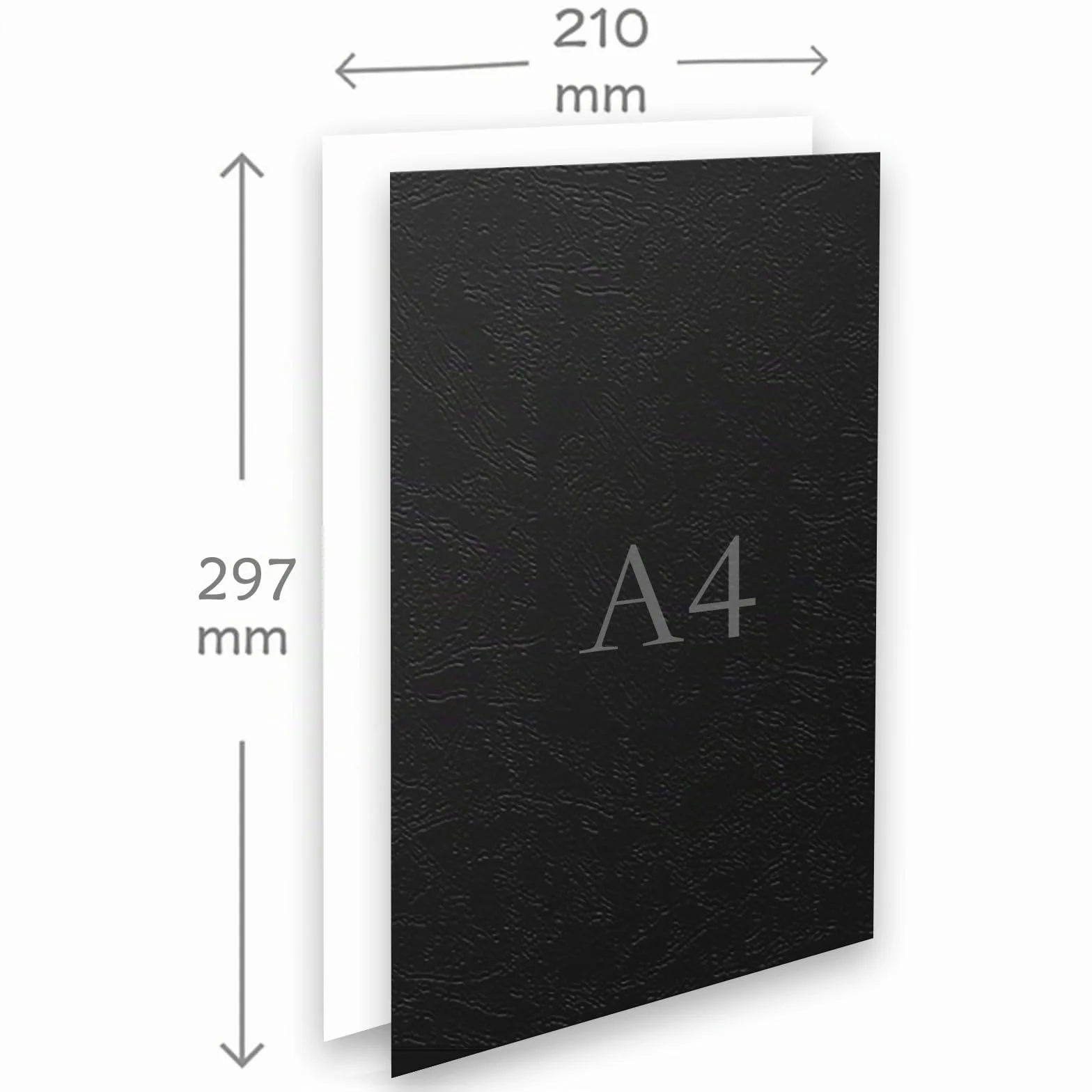 RAYSON Portadas para encuadernar de cartón, diseño de piel, A4, 230g/m², color negro, 100 unidades