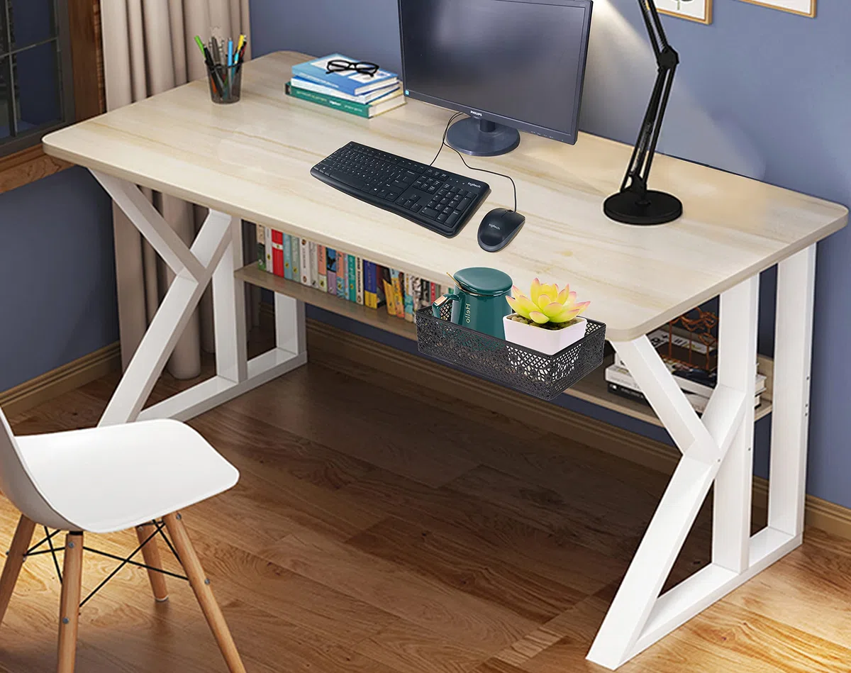 Organizador de cajones con clip, organizador de escritorio, se puede enganchar alrededor de la mesa para almacenar objetos pequeños (negro)
