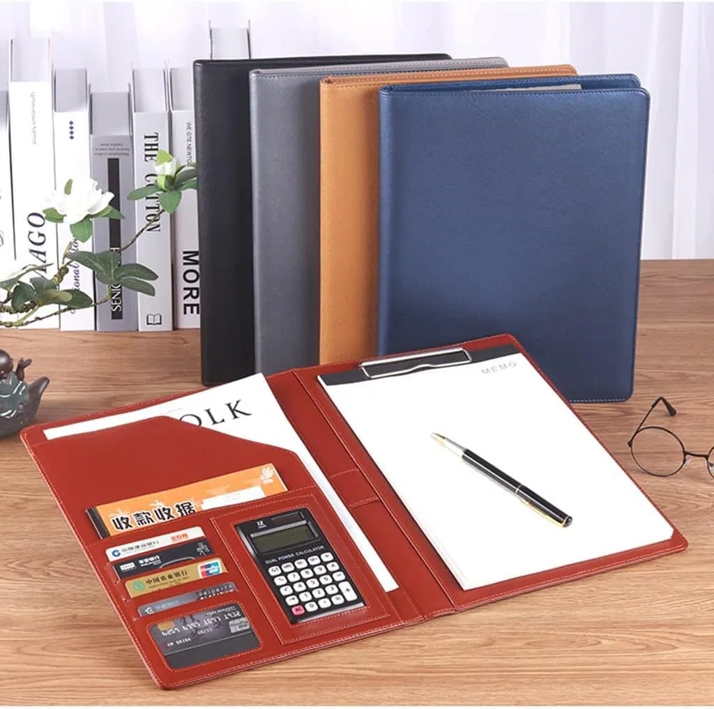 carpeta, archivos ejecutivos, Bloc de notas A4 for reuniones, organizador do(Svart)