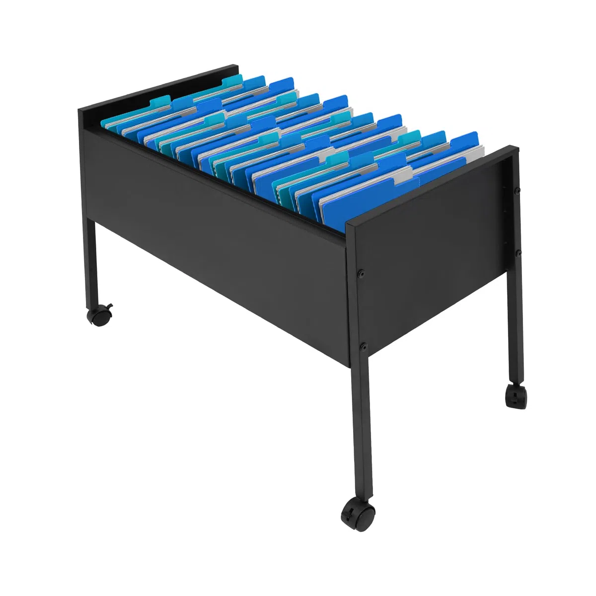 Carrito colgante para 100 archivadores colgantes, 80 x 42,5 x 60 cm, estantería para carpetas colgantes para oficinas, salas de conferencias, estudios