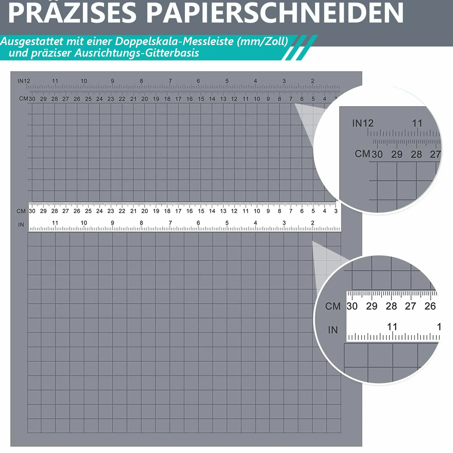 Guillotina de Papel Manual con Protección de Seguridad y Bloqueo de Cuchilla, Cizalla Papel A4 B5 A5 B6 B7, Cortador de Papel Profesional Capacidad 16 Hojas, Perfecto para Fotos, Papel, Tarjeta, Gris