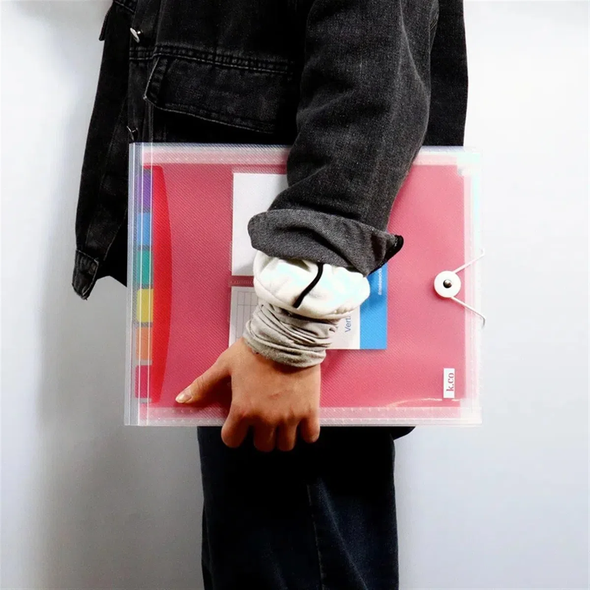 Organizador de archivos en acordeón de plástico, Carpeta Archivadora Expandible A4 Acordeón Plástico Multibolsillos Transparente 31.5x25.8cm