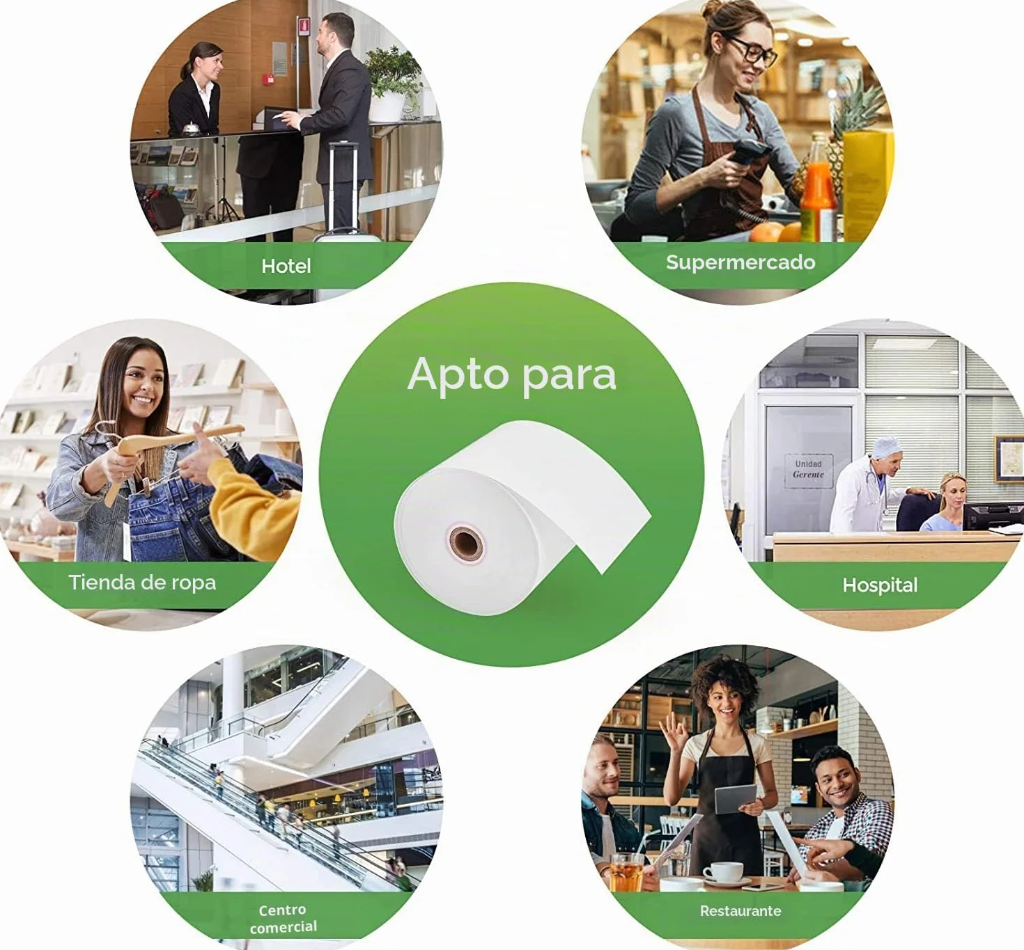 MUNBYN Rollos Papel Térmico 80 mm x 80 mm x 80 m, Rollo Termico de primera para Epson, NetumScan, impresora de recibos de 80 mm y registro POS cuadrado, libre de BPA y certificado FSC [10 Rollos]