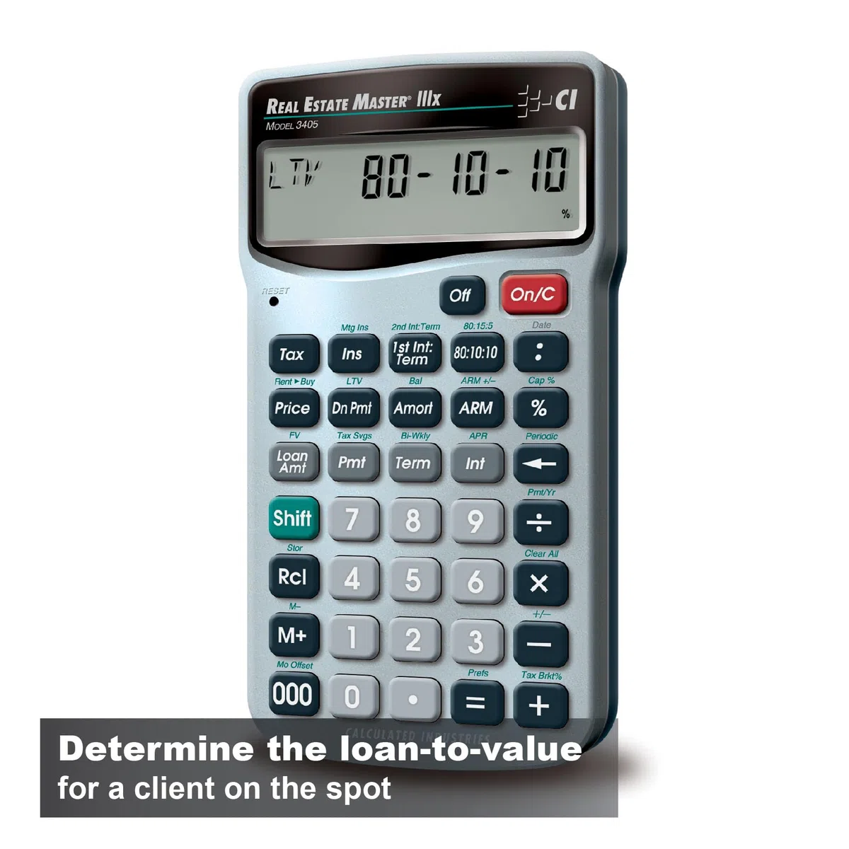 Calculated Industries Real Estate Master IIIx Bolsillo - Calculadora (Bolsillo, Calculadora financiera, 9 dígitos, Batería, Plata)