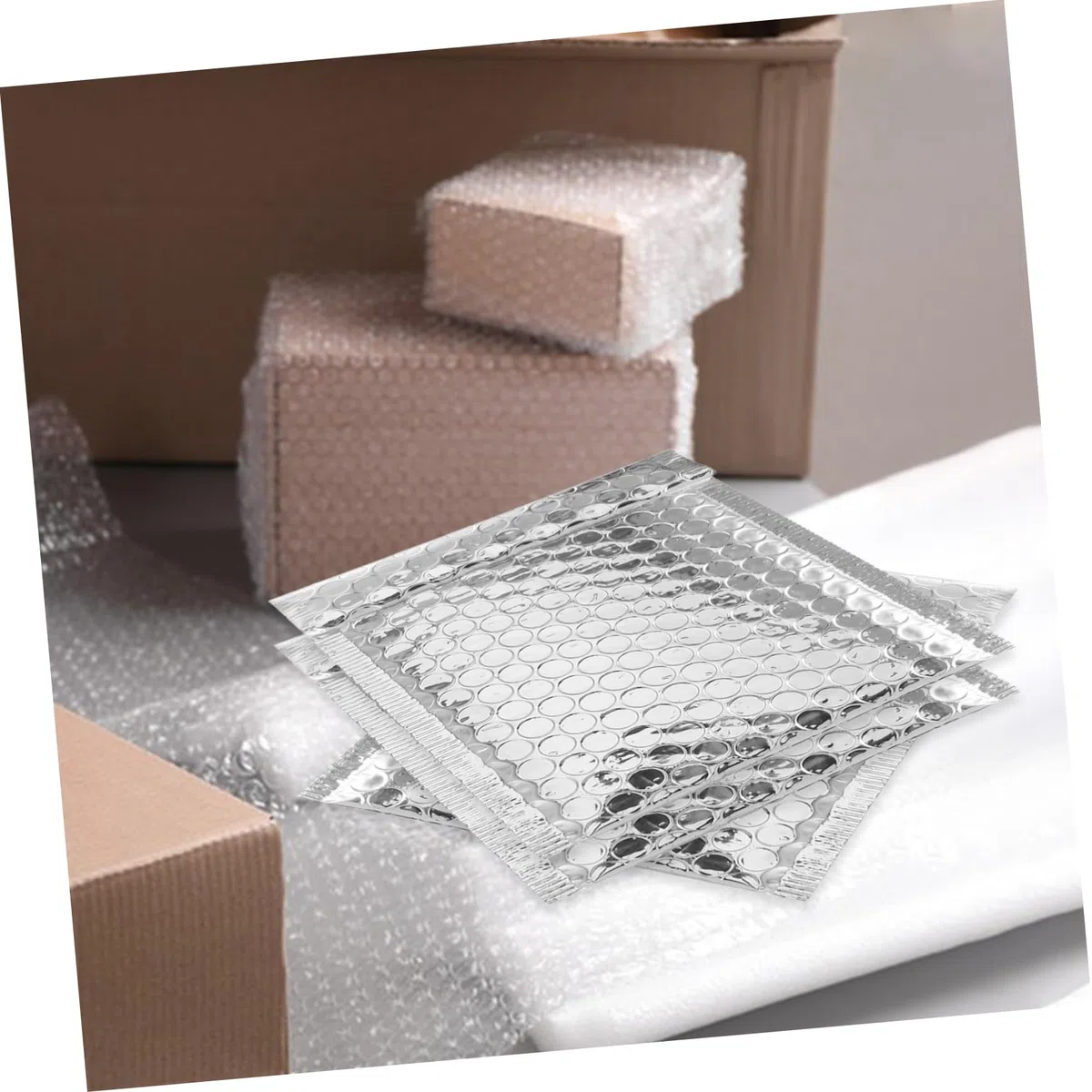 SHOWERORO 100piezas Bolsas De Mensajería Acolchadas Burbujas Sobres Sellados Para Correo Libros Protección De Artículos Impermeables Unidades