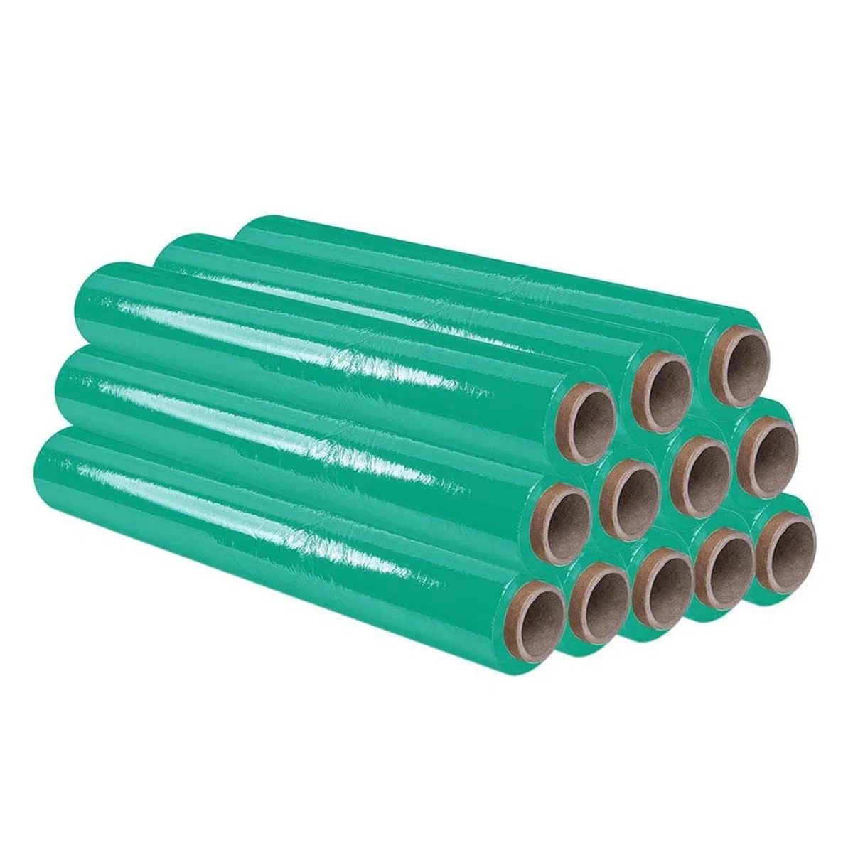 OFITURIA Film Verde para Embalar de 50 cm y estirable hasta 300 Metros de Longitud – Rollo de Film Elástico Manual para Embalaje Industrial – 12 unidades