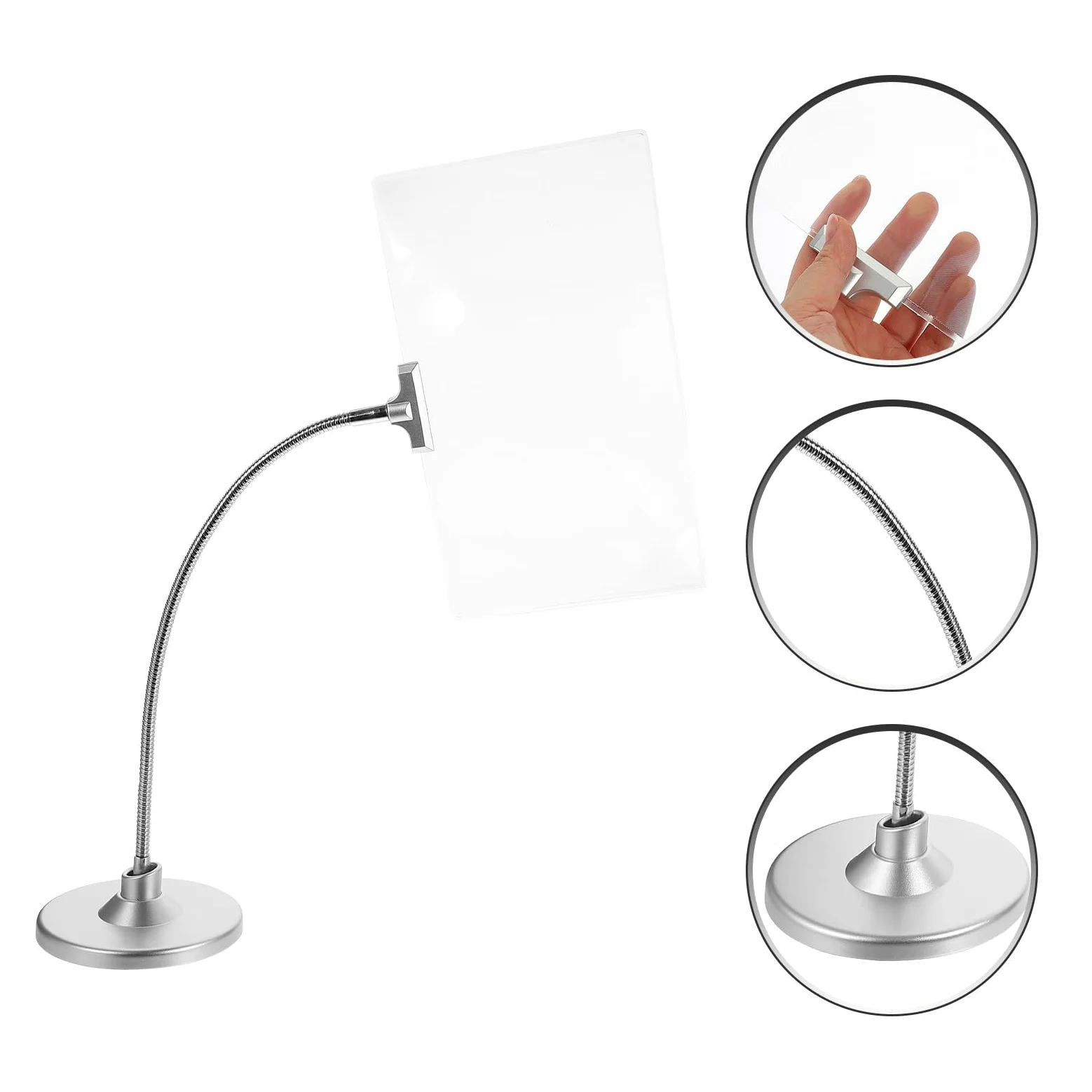SHINEOFI Lupa de Lectura de Escritorio con Aumento 4X, Diseño de Tubo Flexible y Soporte Ajustable en Posición y Ángulo para Leer y Bordar