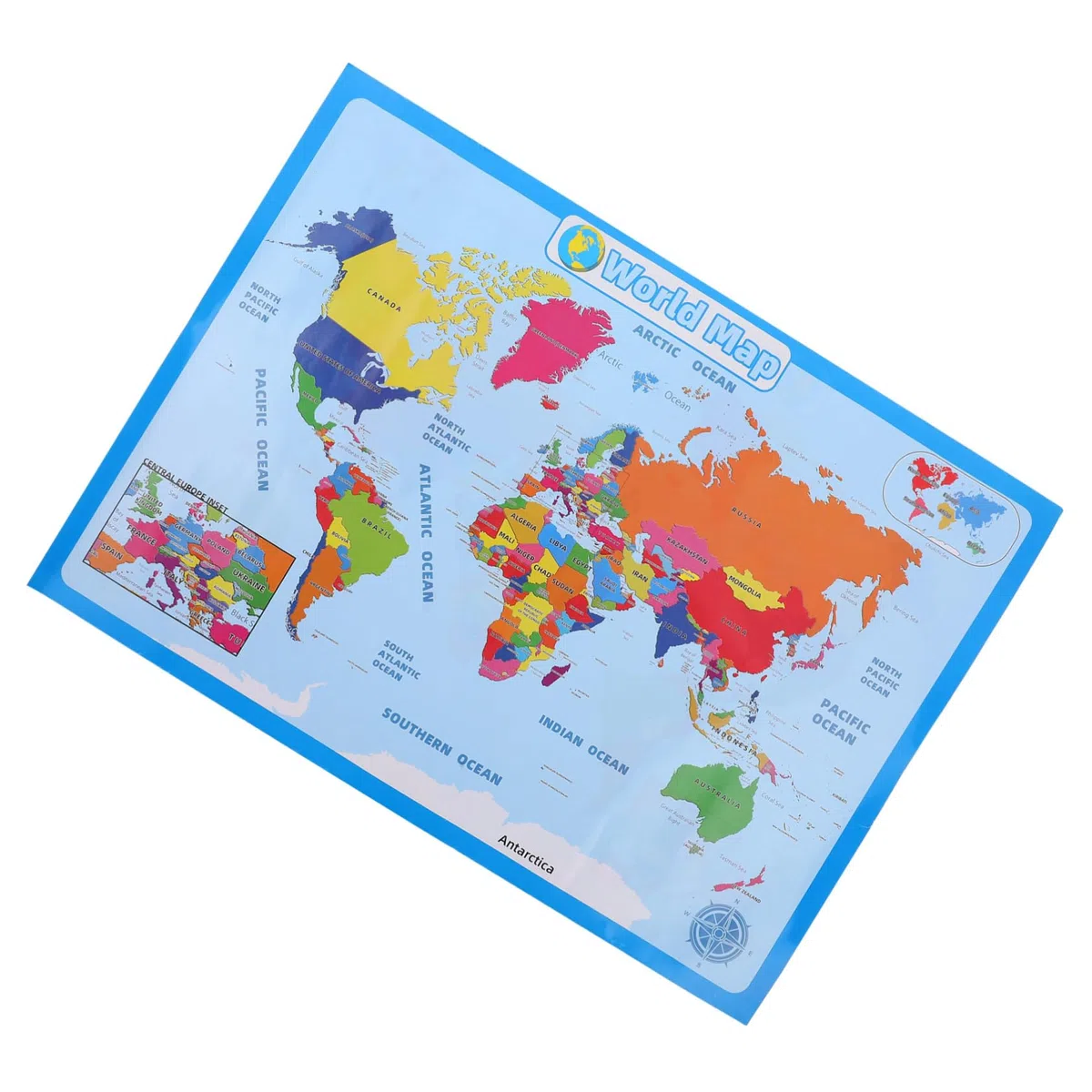 NUOBESTY 4 Hojas mapa del mundo mapamundi world Póster educativo posters decorativos cartel del mundo a mural del usa as del as para niños papel sintético