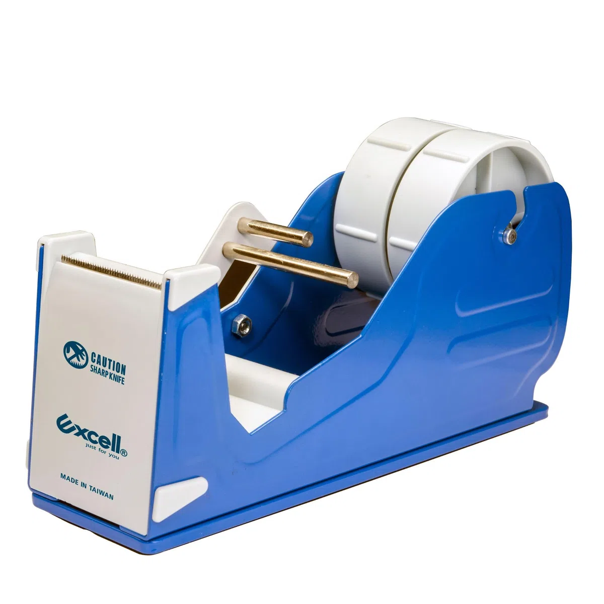 Excell Deluxe EX-2272 - Dispensador de cinta de escritorio con barras separadoras de metal escalonadas, 2 pulgadas de ancho, núcleo de 3 pulgadas