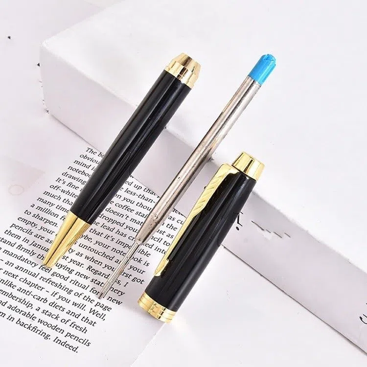 Pack De 5/10/20/50 Bolígrafos Metálicos Lujo Giratorios Oro Rosa Recargables Aceite Con Recambio Reemplazable Regalos Empresariales Para Oficina Y Corporaciones(Black,20-piece set)