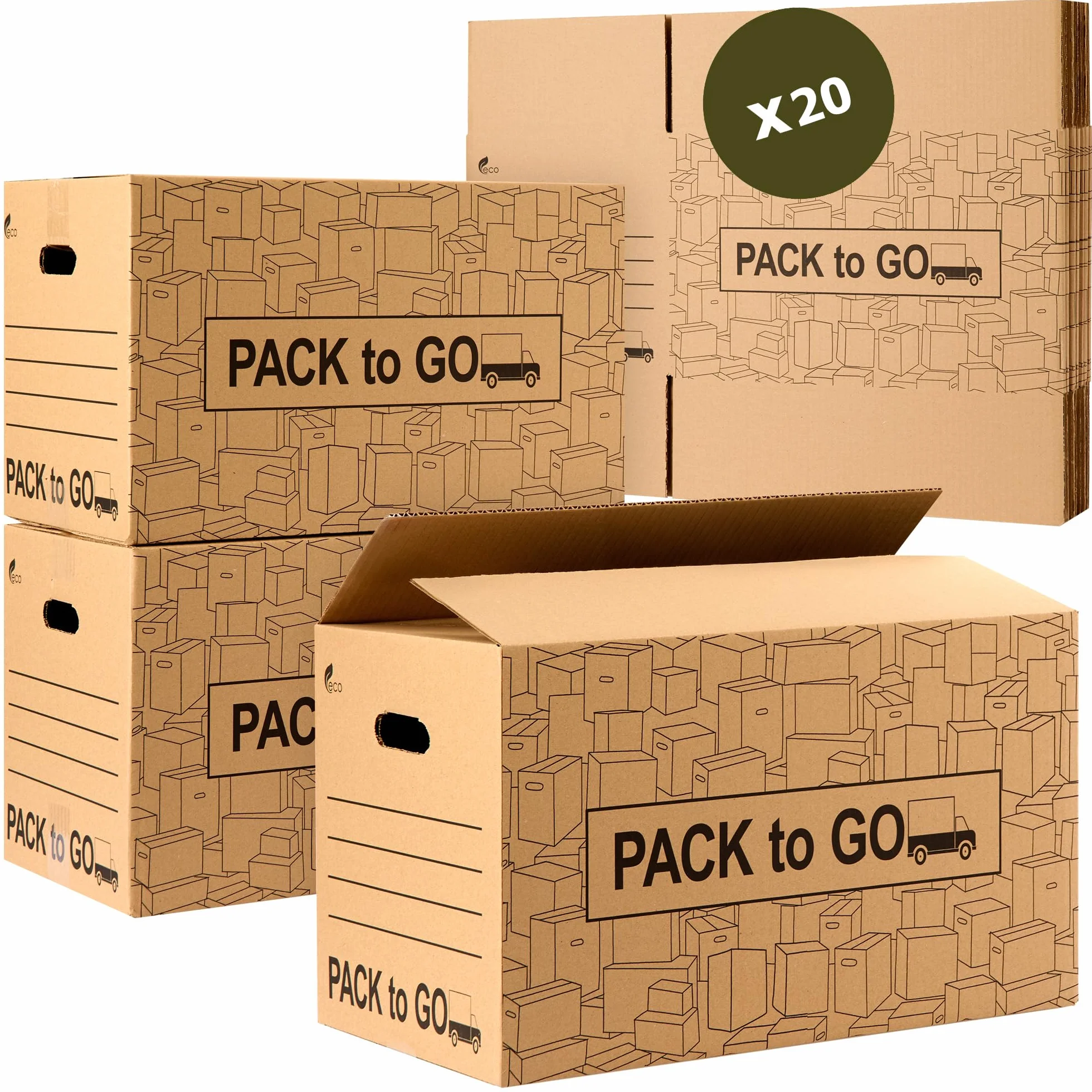 Cajas de Cartón Mudanza 60x40x40 cm Pack 20 Medianas