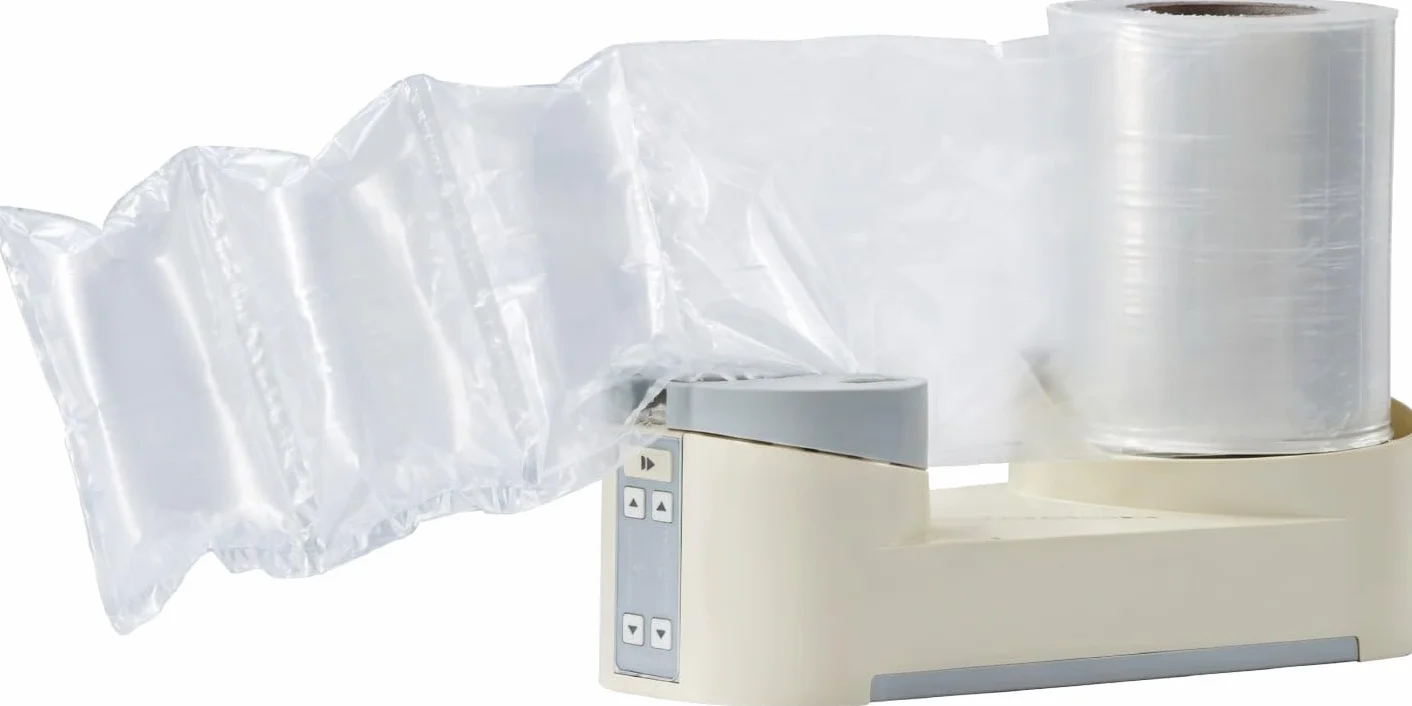 EWIG Bobina de Cojines de Aire, 120x200mm, 300 Metros cojin aire embalar, HDPE Reciclado, Almohada aire Transparente, burbuja para Relleno y Protección de Envíos