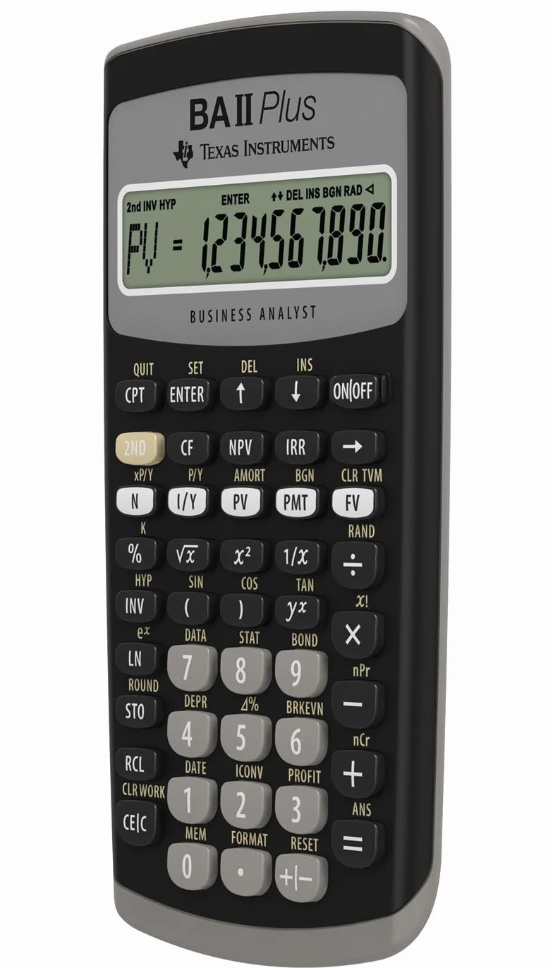 Texas Instruments BAII Plus - Calculadora financiera, Negro
