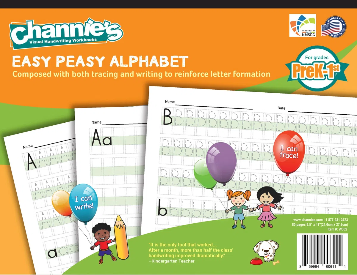 2 unidades channie de Easy Peasy visual alfabeto Pad. Aprender alfabeto y número de forma rápida.