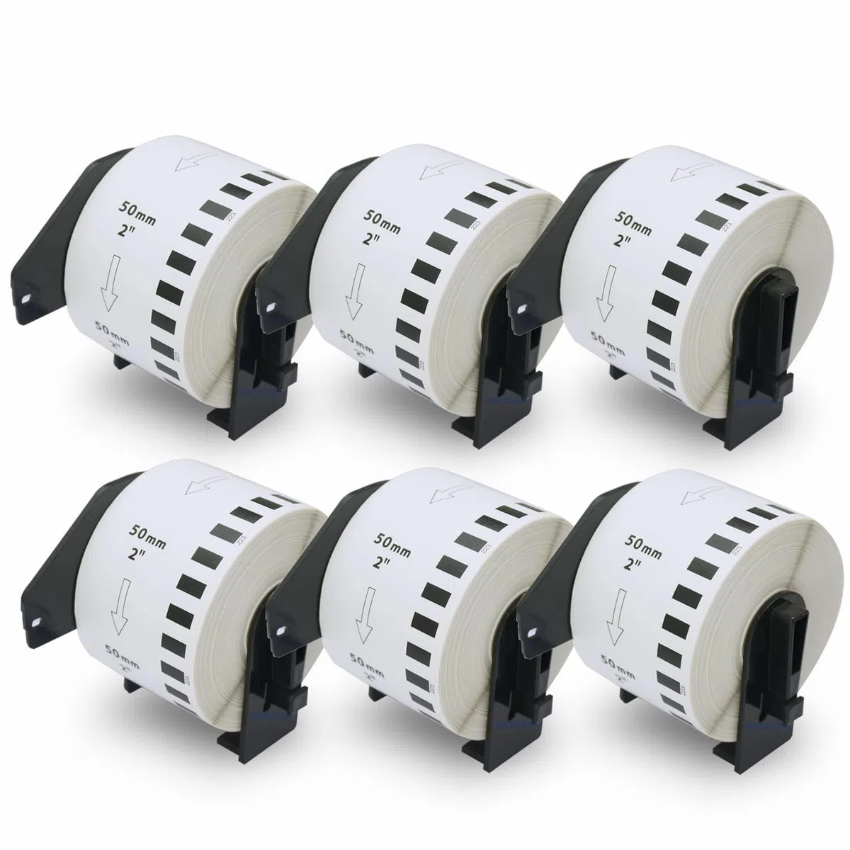 BETCKEY 6 Rollos DK-22223 Papel Térmico Compatible Brother 50mm x 30.48m Etiquetas Continuas QL