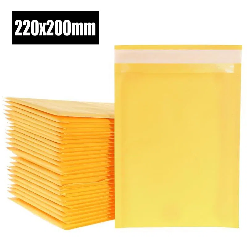 Bolsas de embalaje Bubble Mailers, 100 unids/lote bolsas de sobres de burbujas de papel Kraft diferentes especificaciones sobres de envío acolchados con bolsa de correo de burbujas(220x200mm)