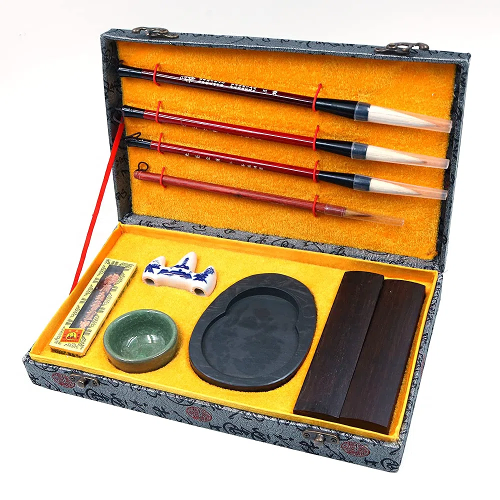 Paquete de 10 pinceles de caligrafía china para regalo de caligrafía Sumi pinceles chinos para principiantes
