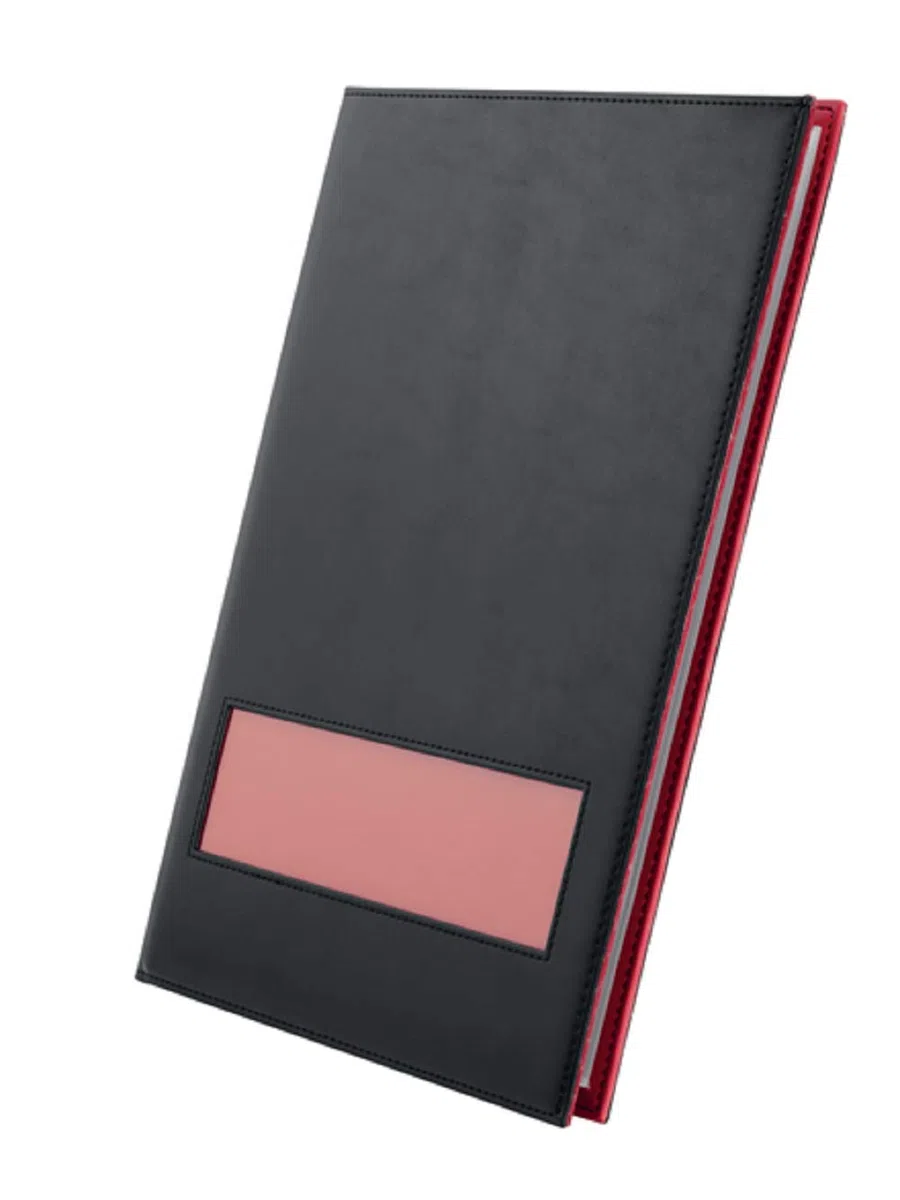 Rexel ProStyle OnView - Carpeta para documentos (40 compartimentos, A4), color negro y rojo oscuro