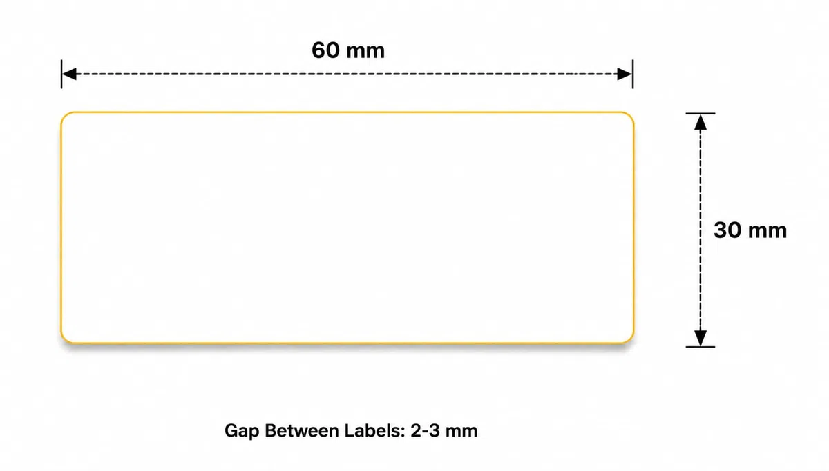 Etiquetas térmicas 60x30 mm en rollo – Etiquetas Almacén Alta Capacidad – 8 rollos – Sin cinta – TSC Godex compatible – Labex Label